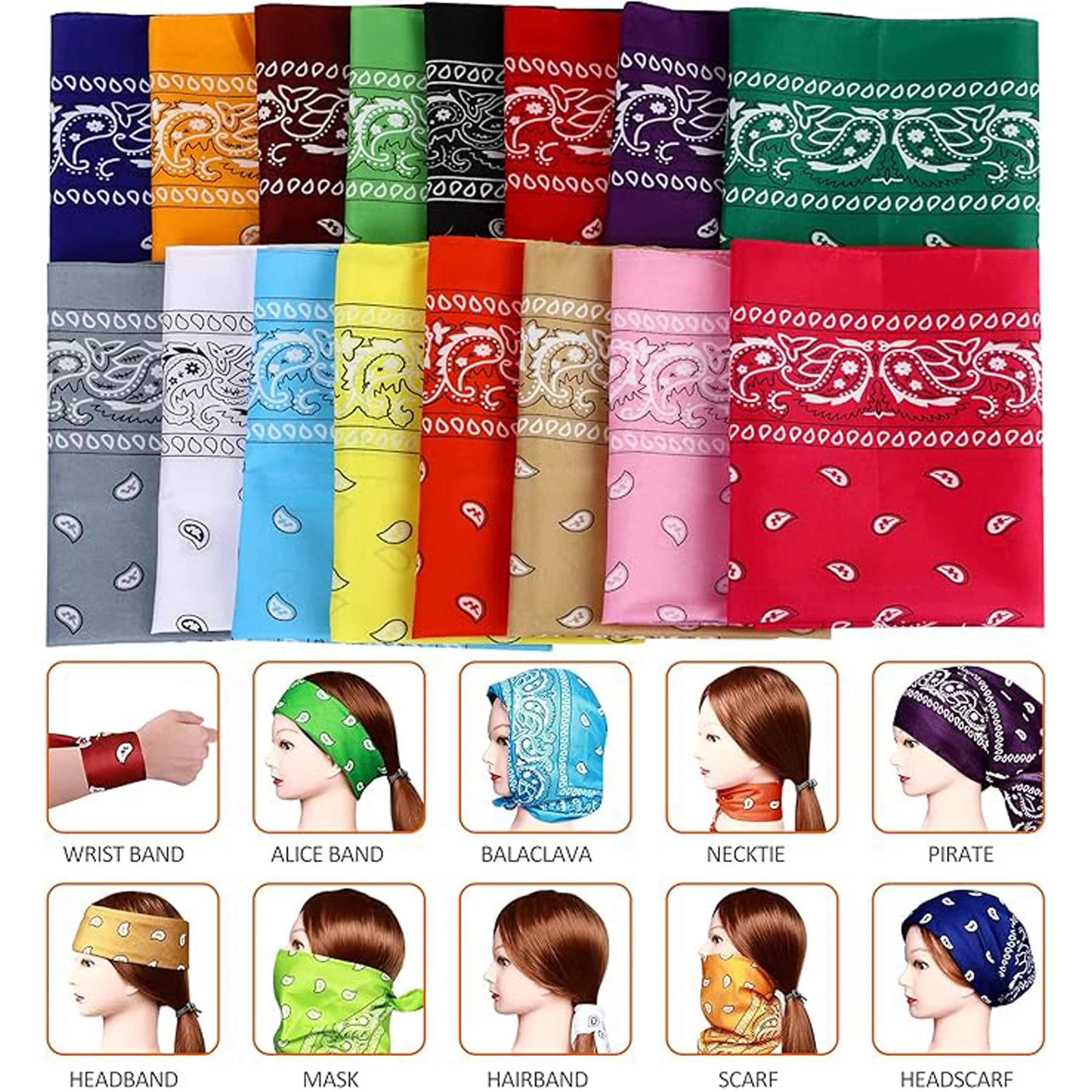 Multi-Purpose Bandanas Polyester Headbands