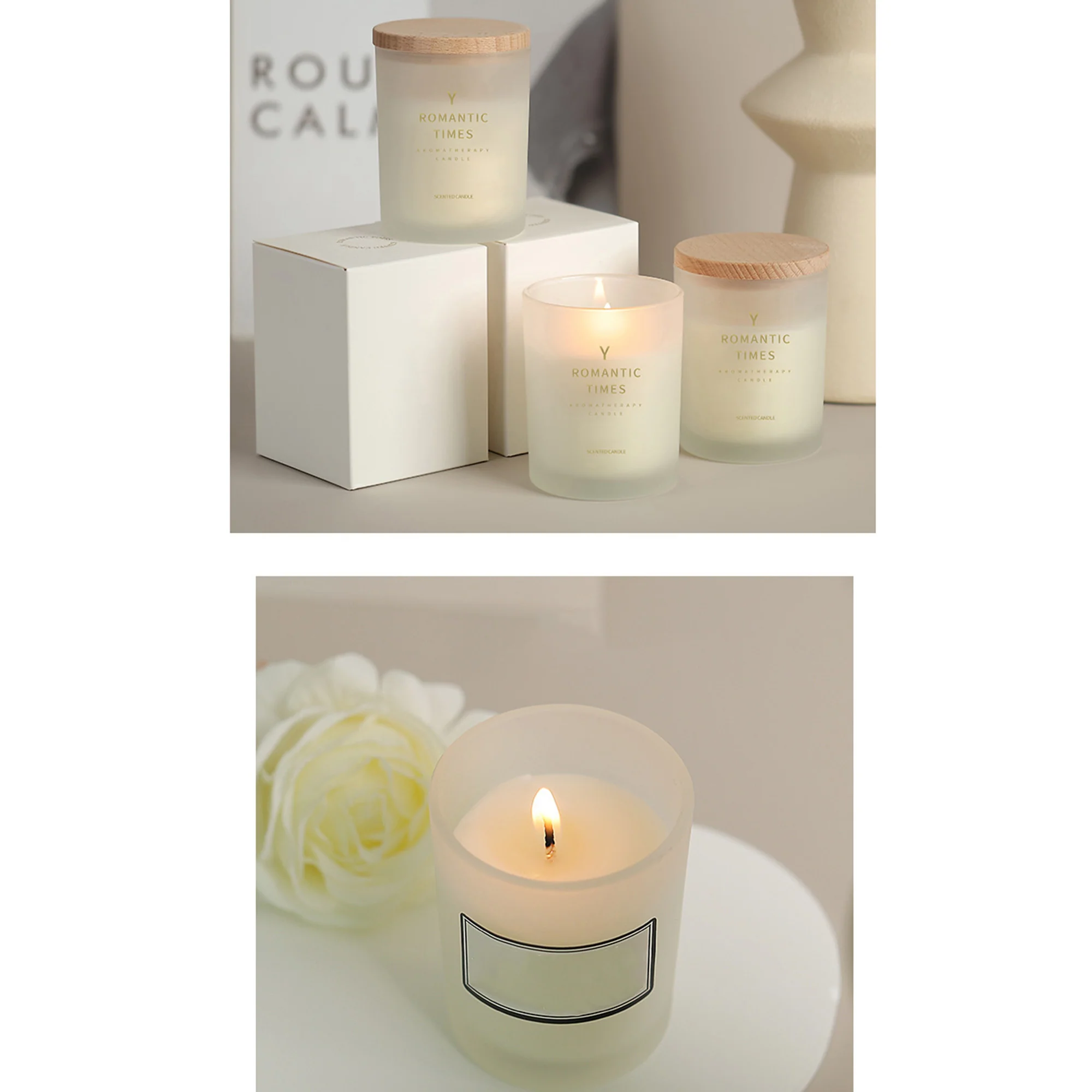 Luxury Scented Candle With Wooden Lid 180g 50 Hours Burn