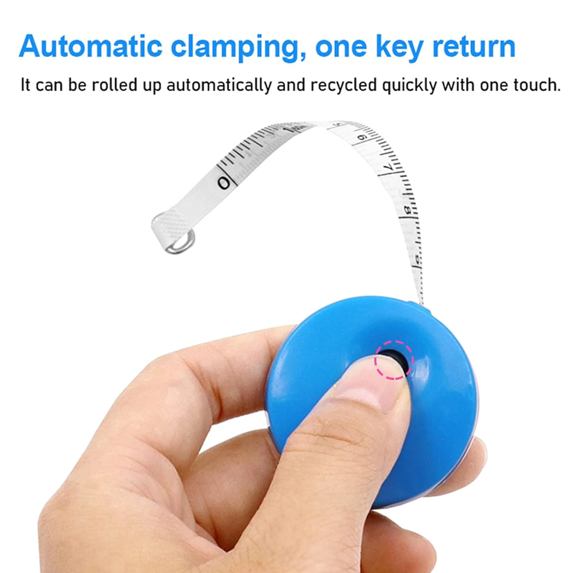 Retractable Double Sided Tape Measure Keychain Soft Ruler
