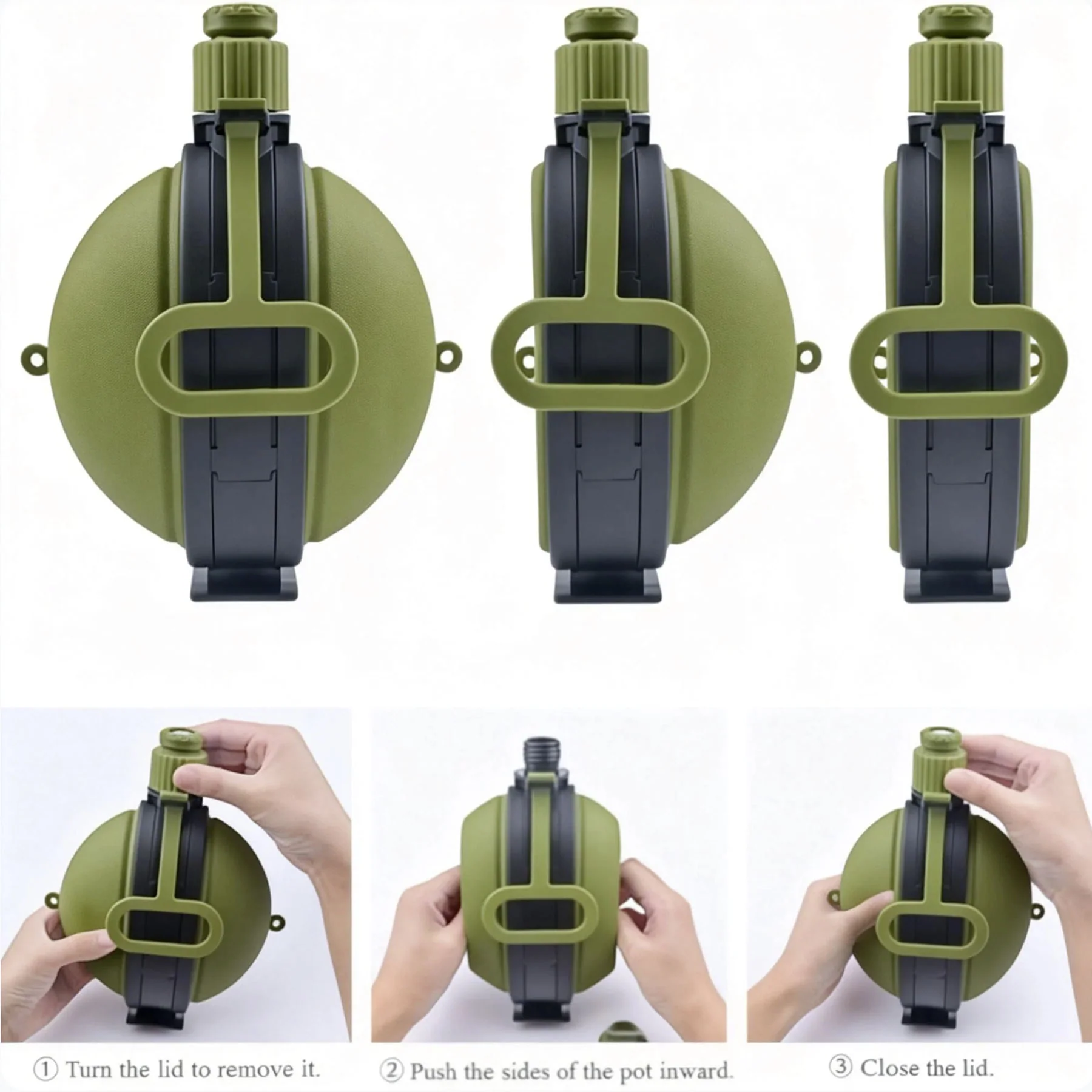 Foldable Portable Camping Sports Flask With Carabiner