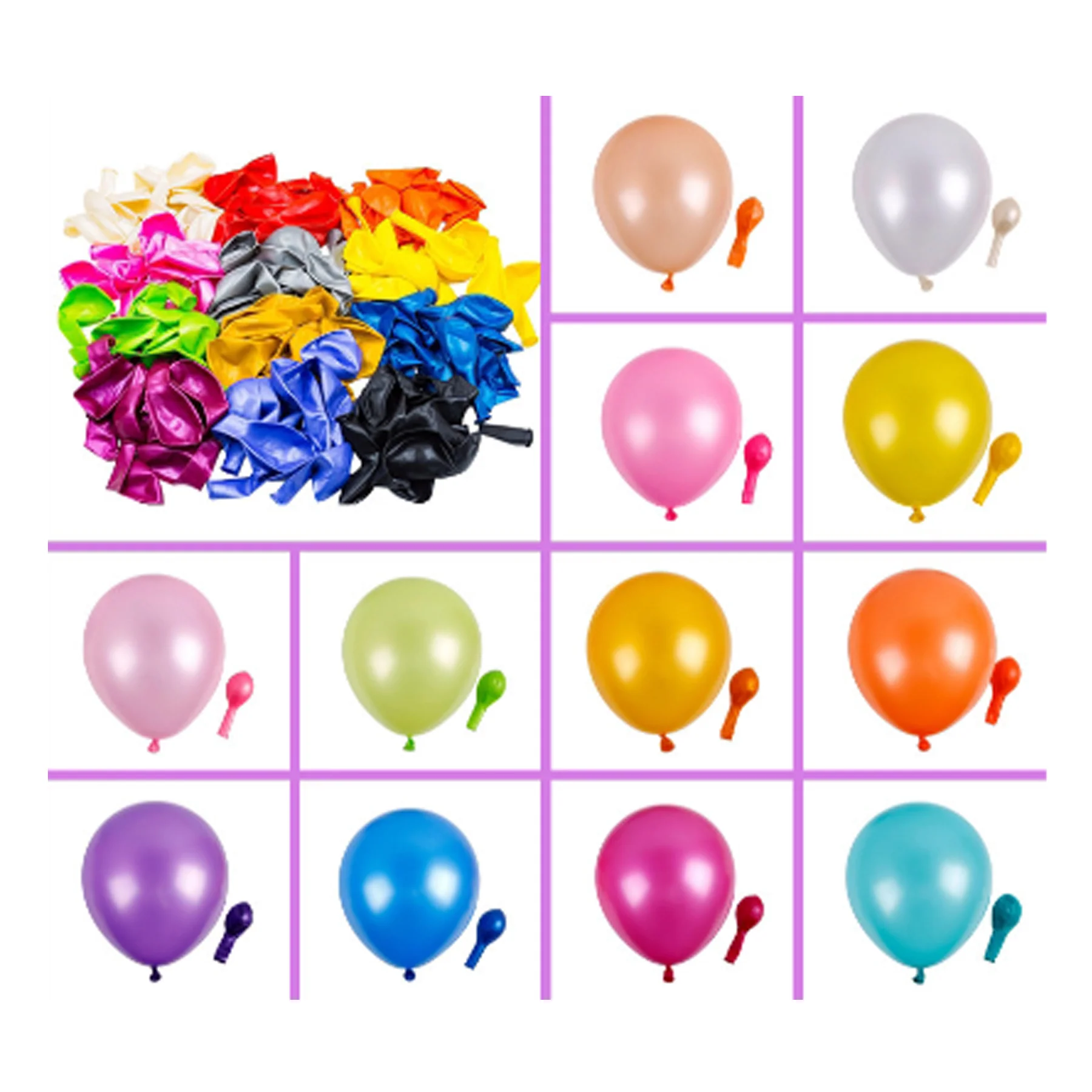 10 Inch Pearlized Assorted Colors Latex Balloons