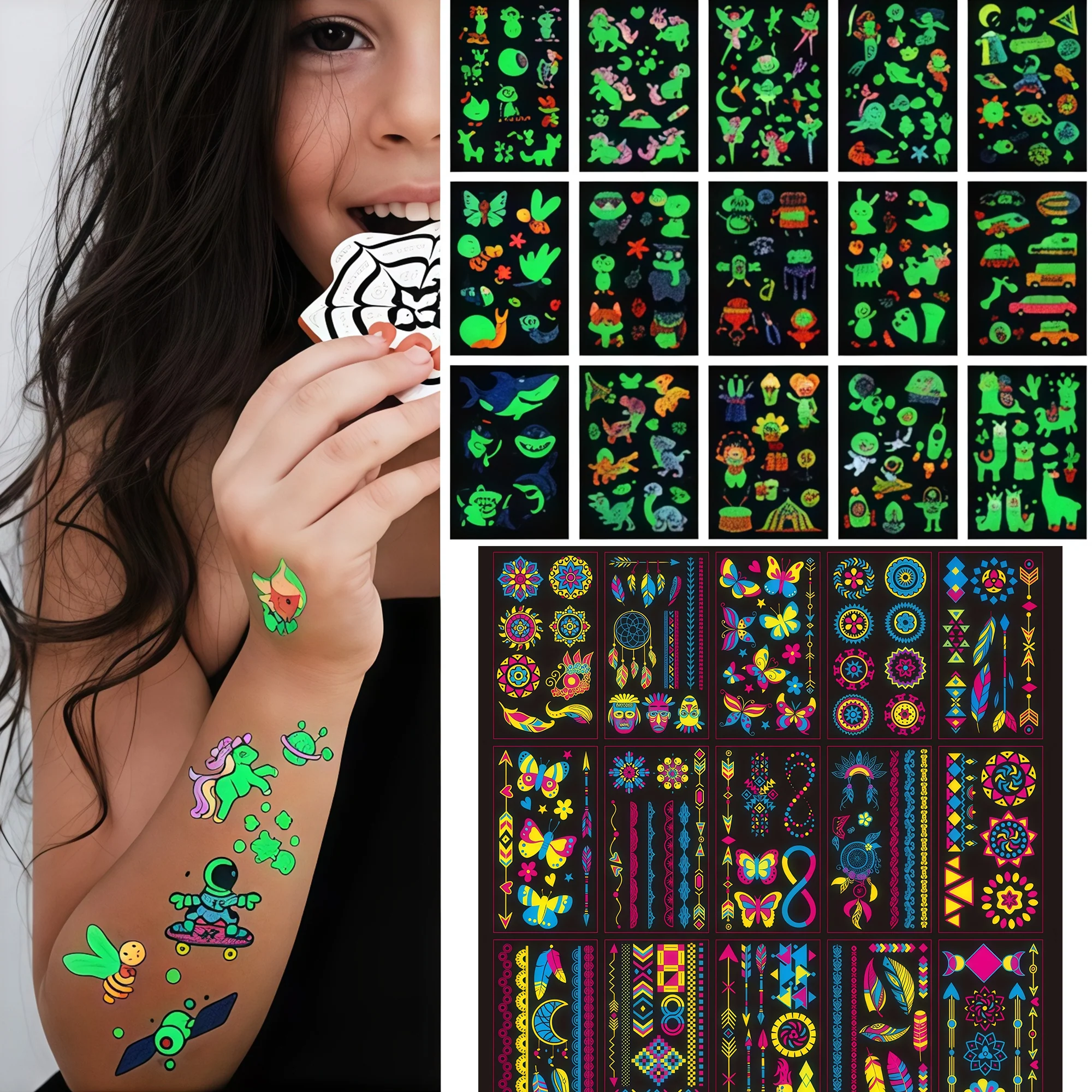 Luminous Temporary Tattoos Stickers
