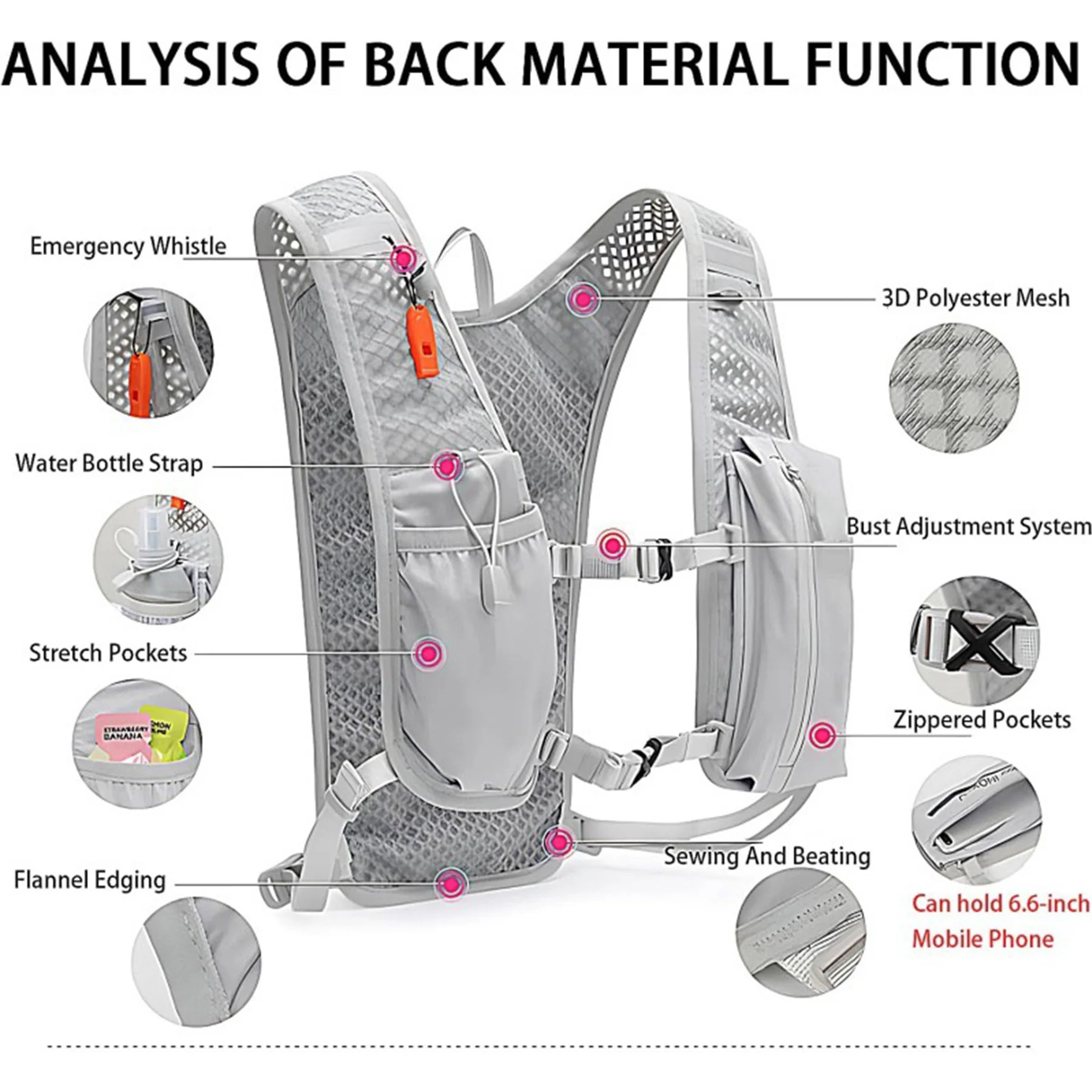 Breathable Hydration Vest For Cycling, Running & Hiking