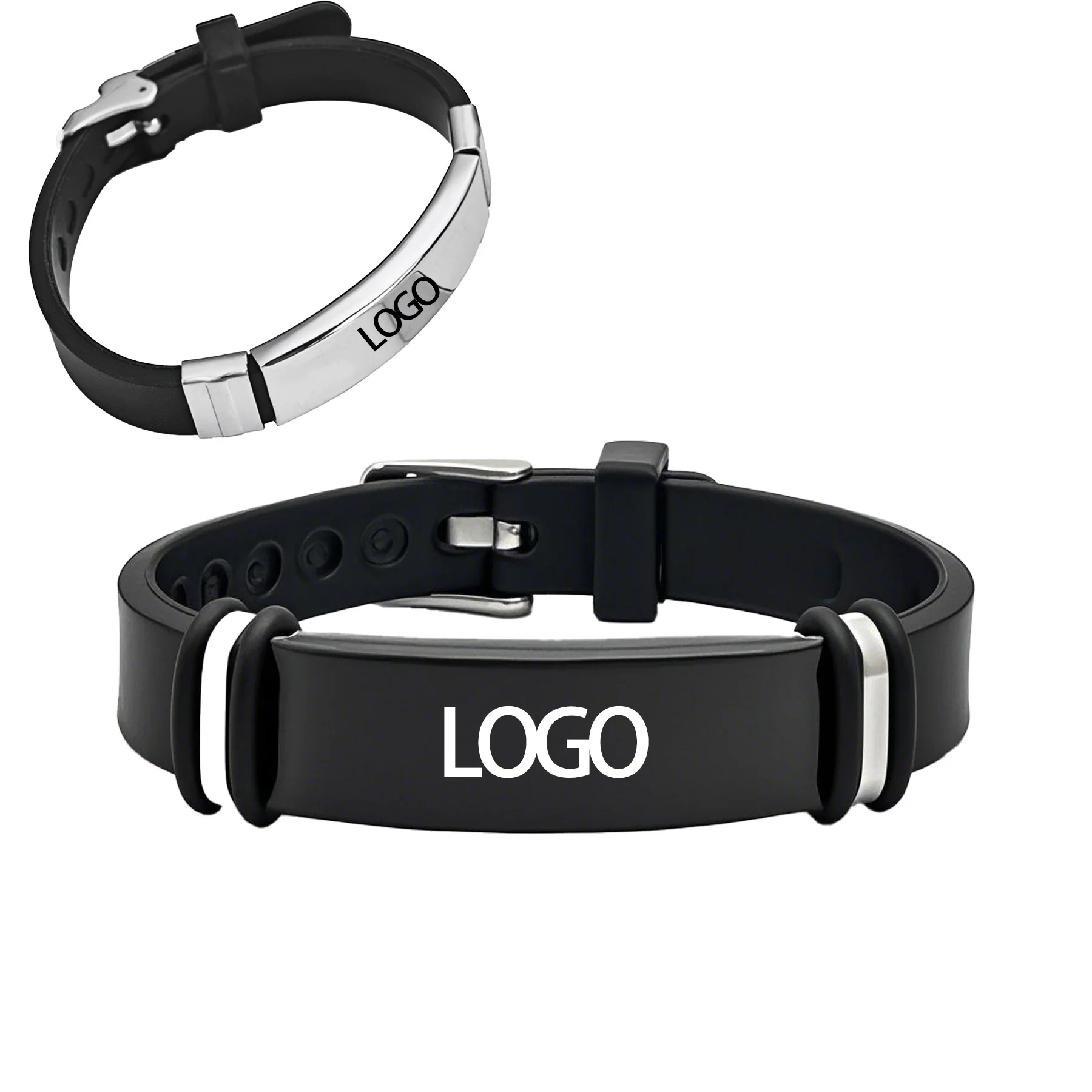 Stainless Steel And Silicone Wristband