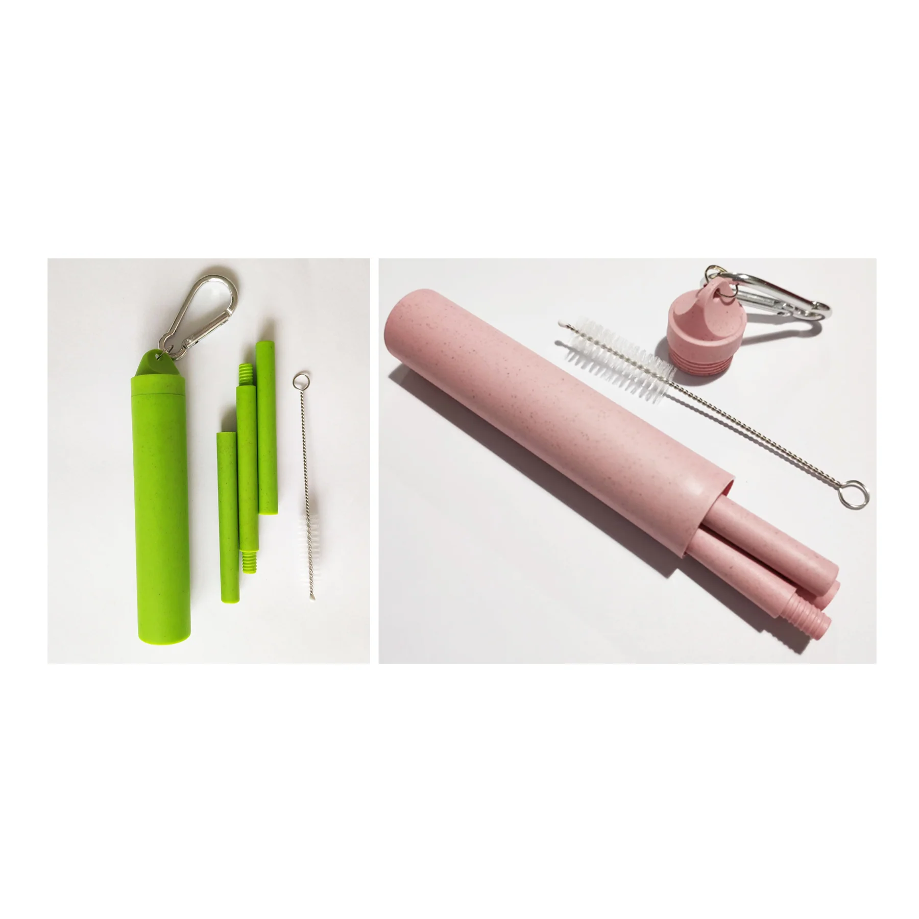 Reusable Detachable Straws with Plastic Case and Cleaning Brush