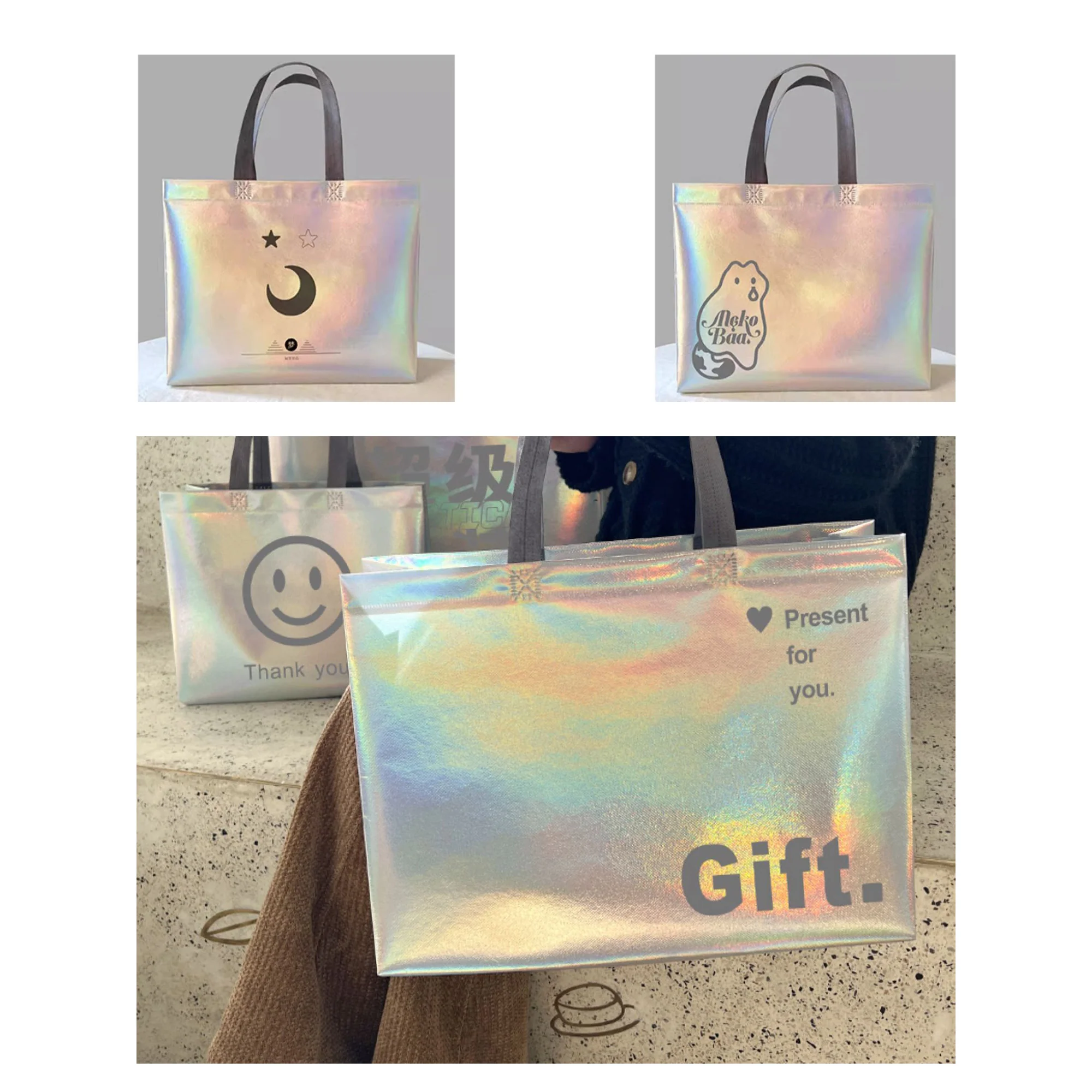 Custom Laser Film Thickened Tote Bag