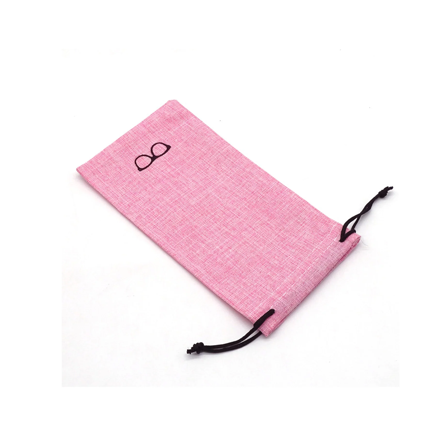 Fashion Drawstring Burlap Eyeglass Pouch