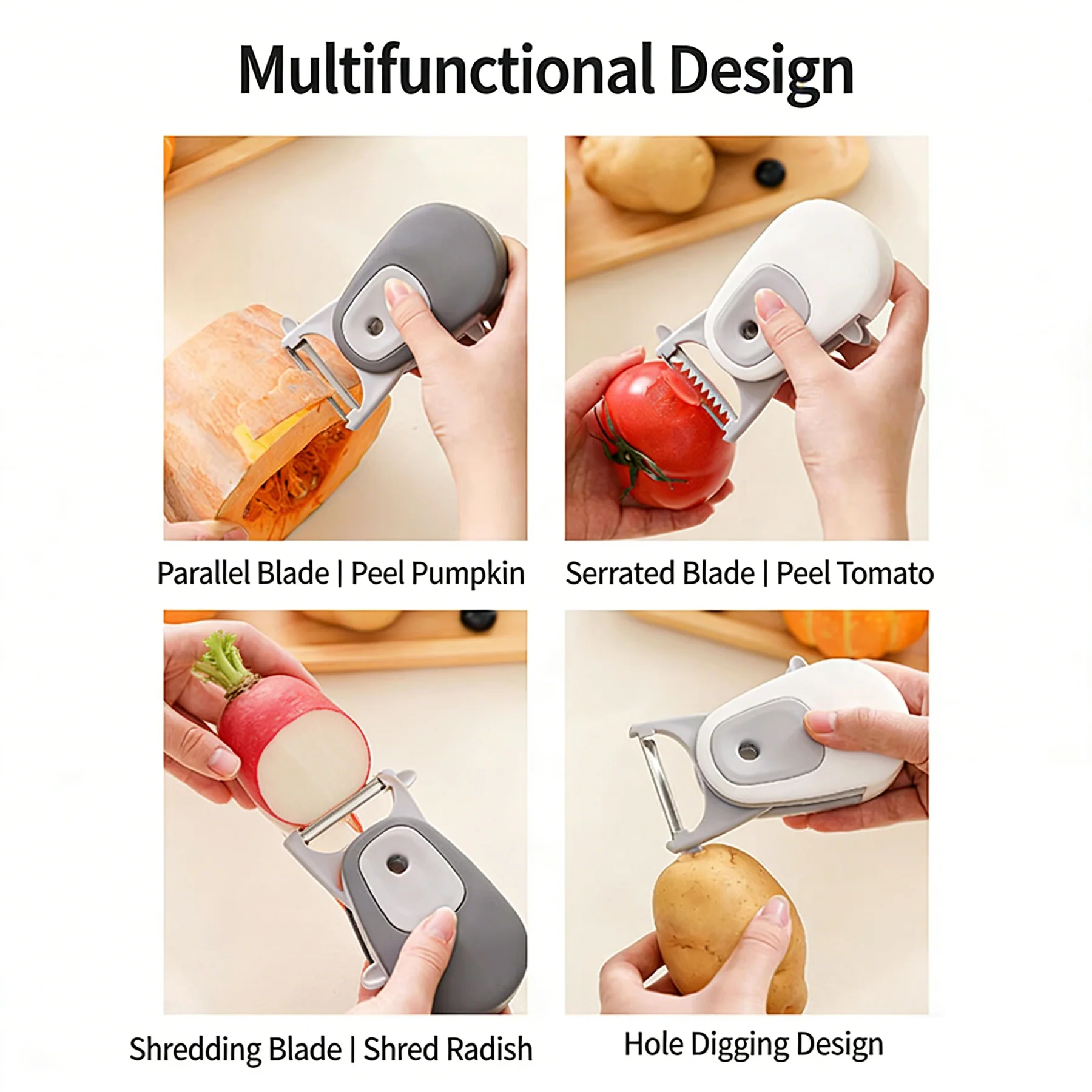 Multi-Functional Fruit & Veg Peeler Slicer Kitchen Tool