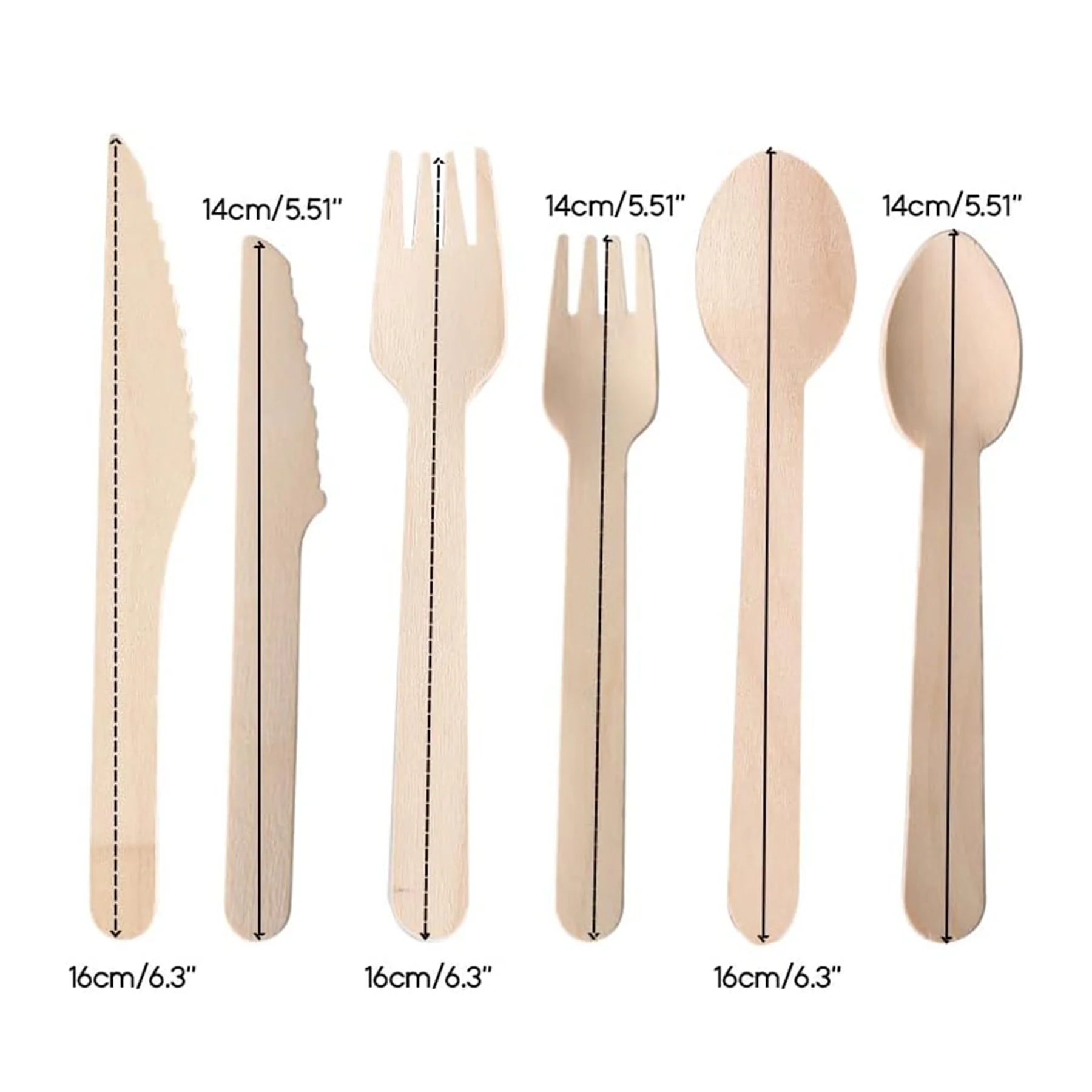 Disposable Wooden Outdoor Eco-Friendly Dining Utensils