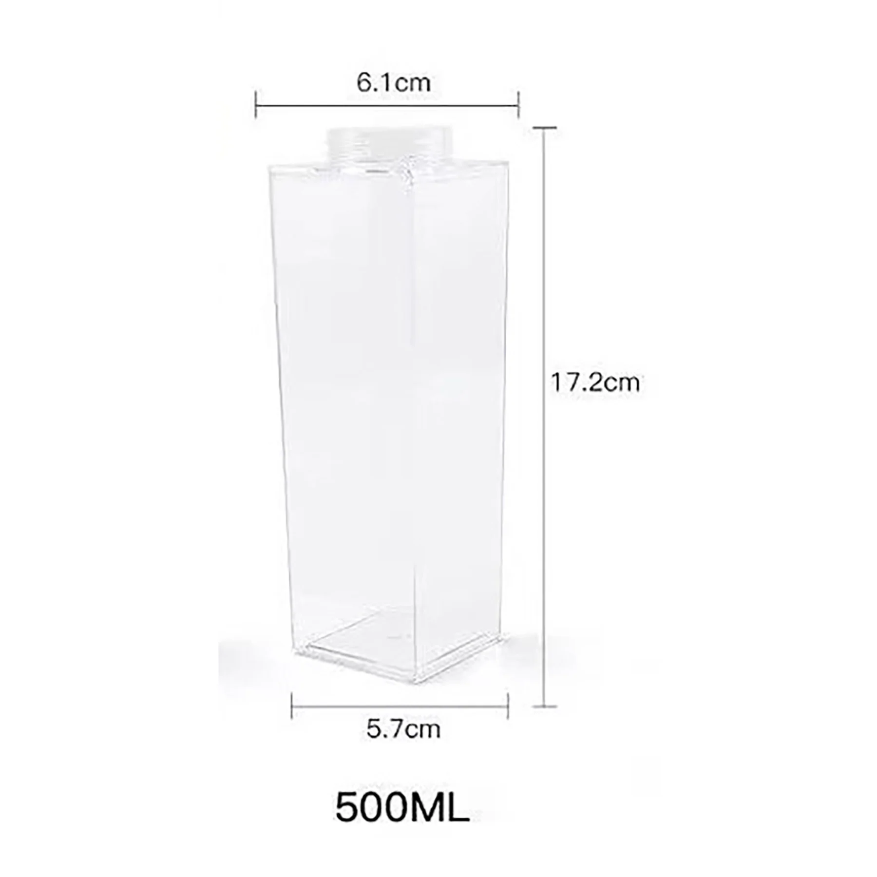 17 Oz Reusable Clear Plastic Milk Carton Water Bottle