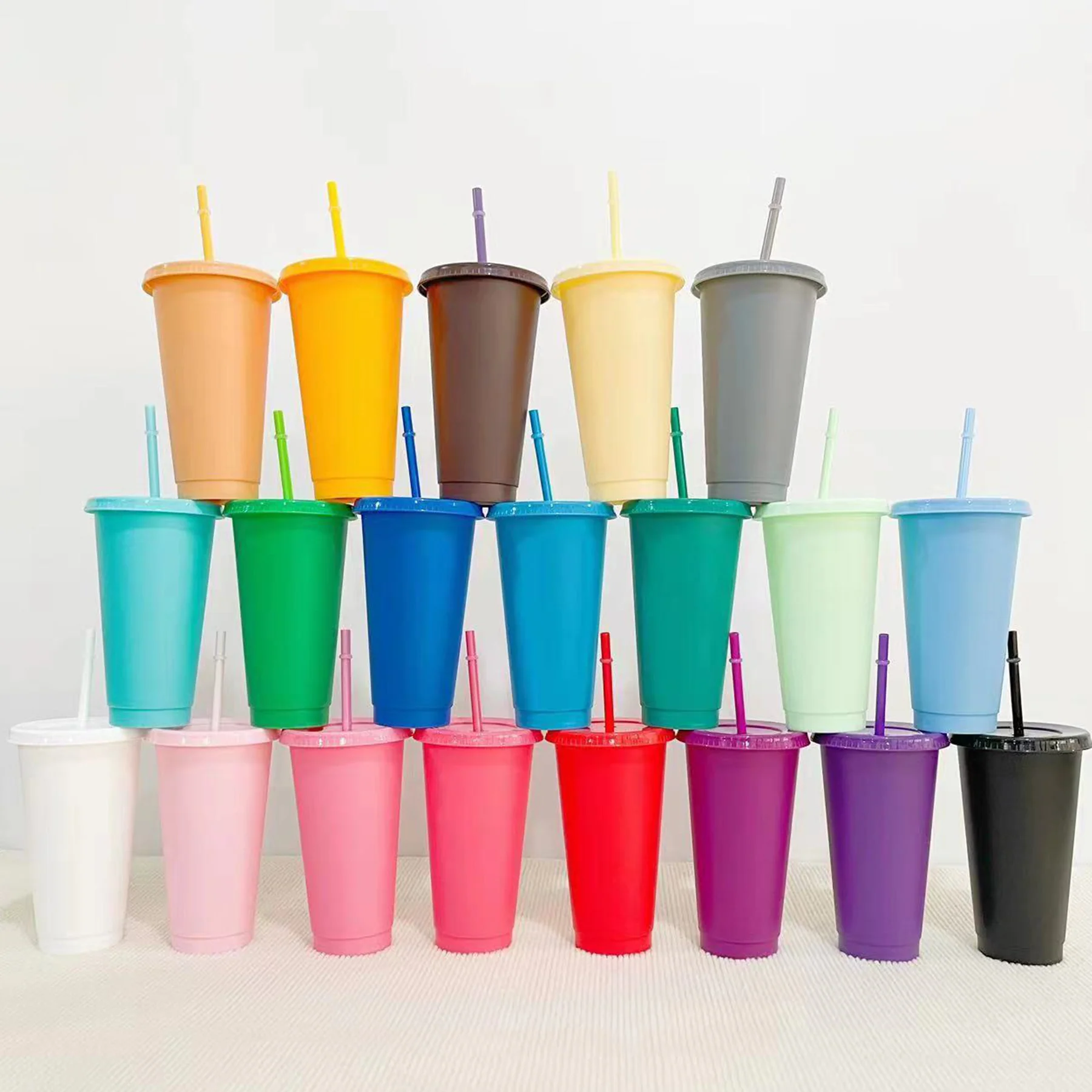 Reusable Straw And Lid Bulk Plastic Cups