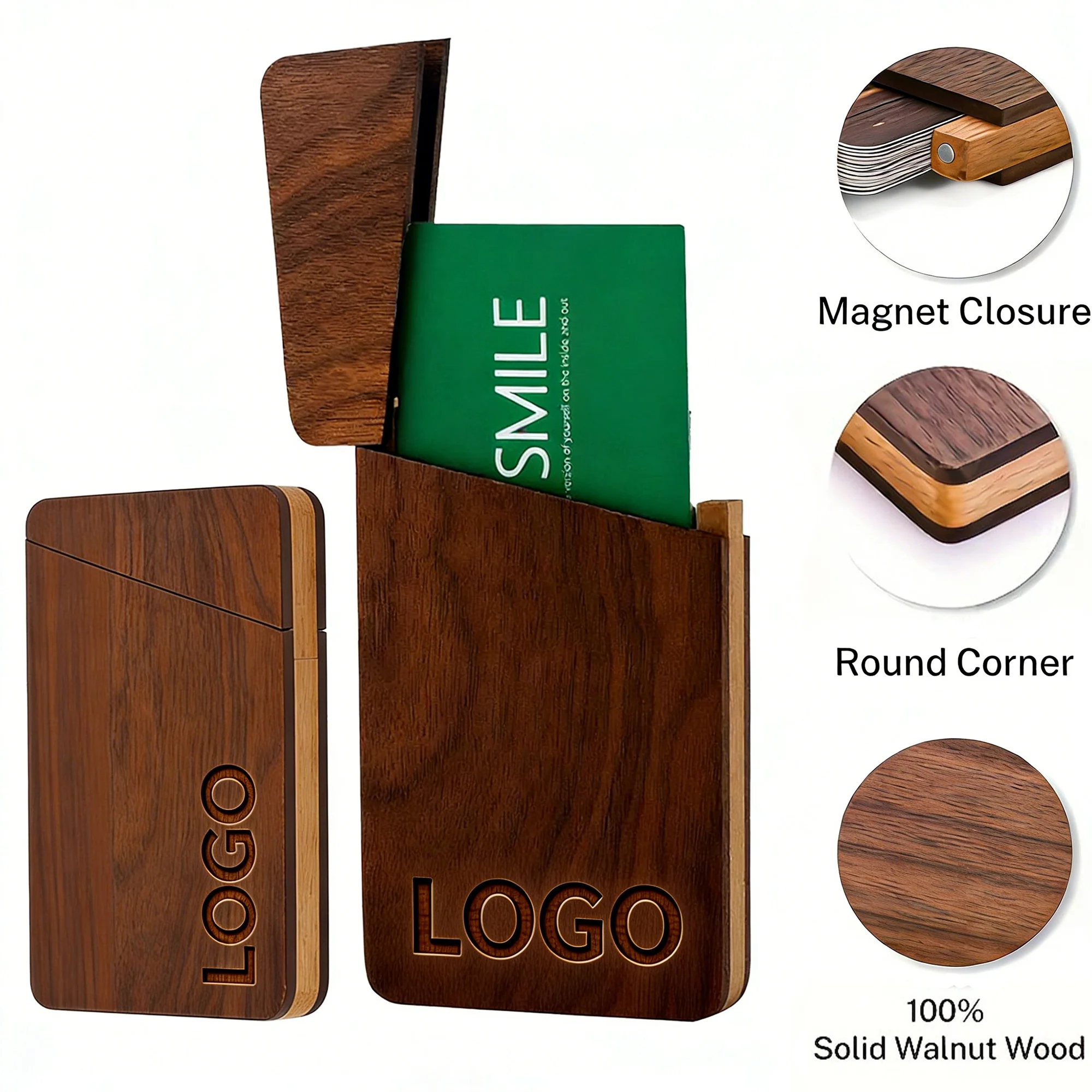 Portable Wood Business Card Holders