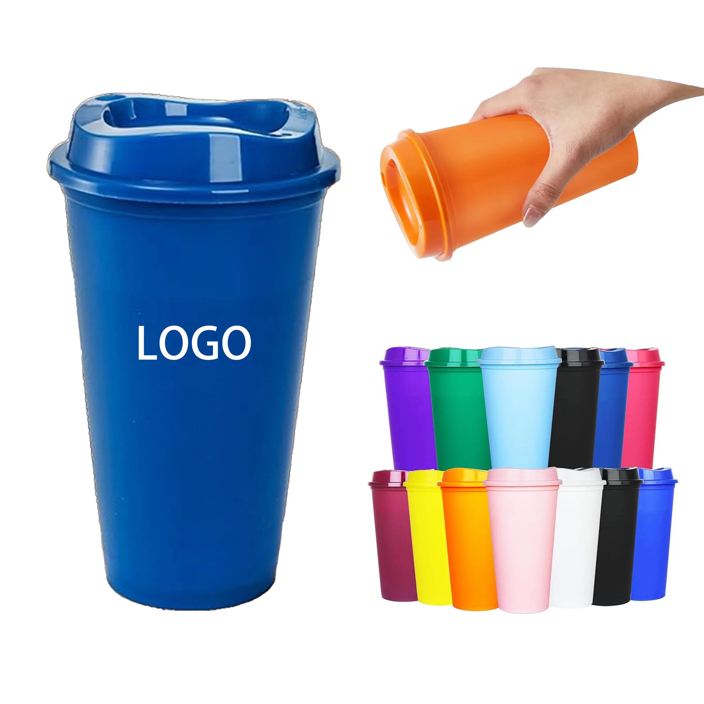 Reusable Coffee Cups With Lids 16 Oz PP