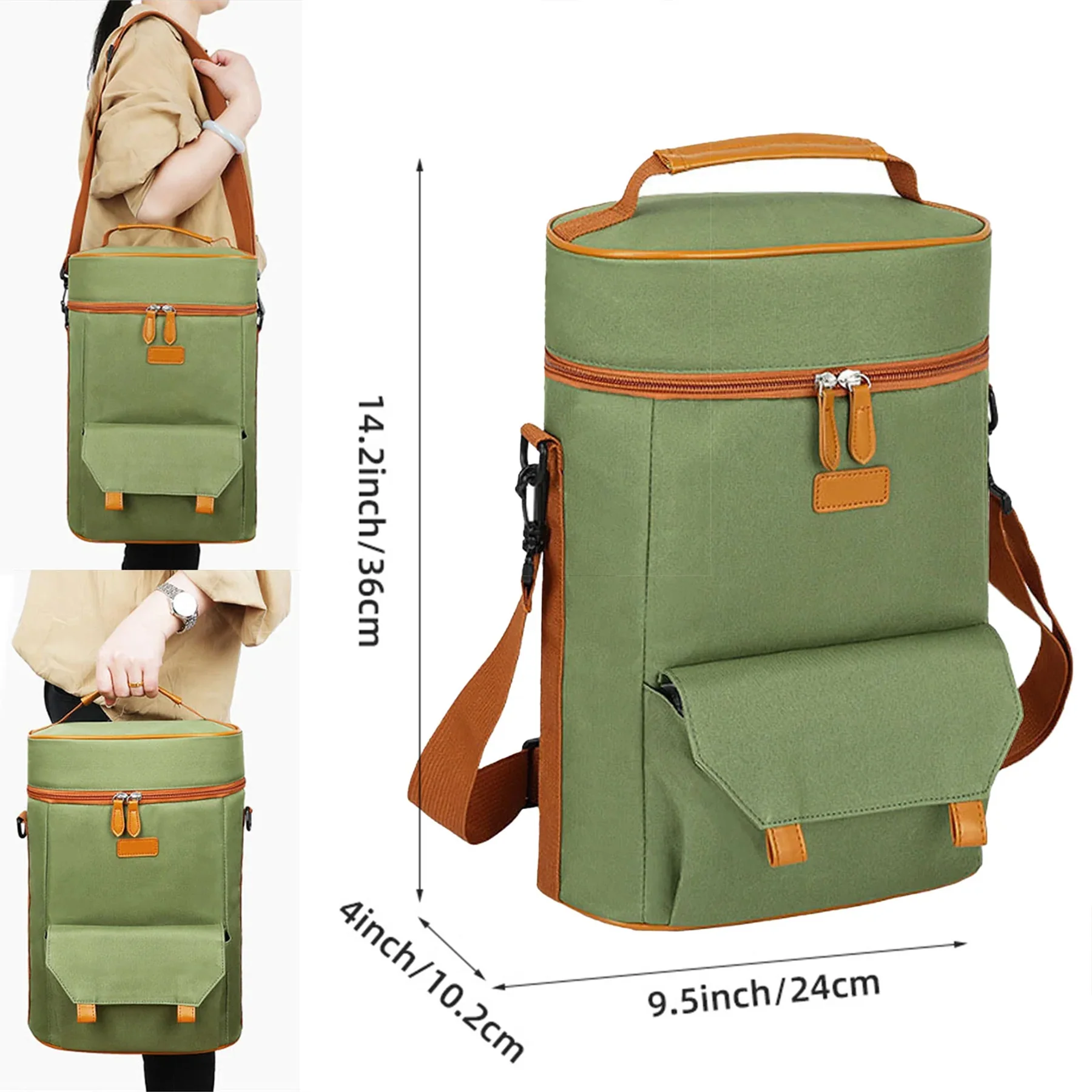 Insulated Wine Cooler Bag With Shoulder Strap