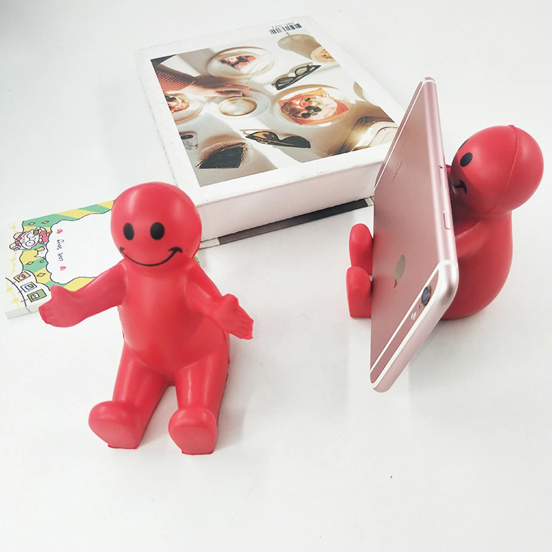 PU Foam Smiley Face Stress Reliever And Phone Holder