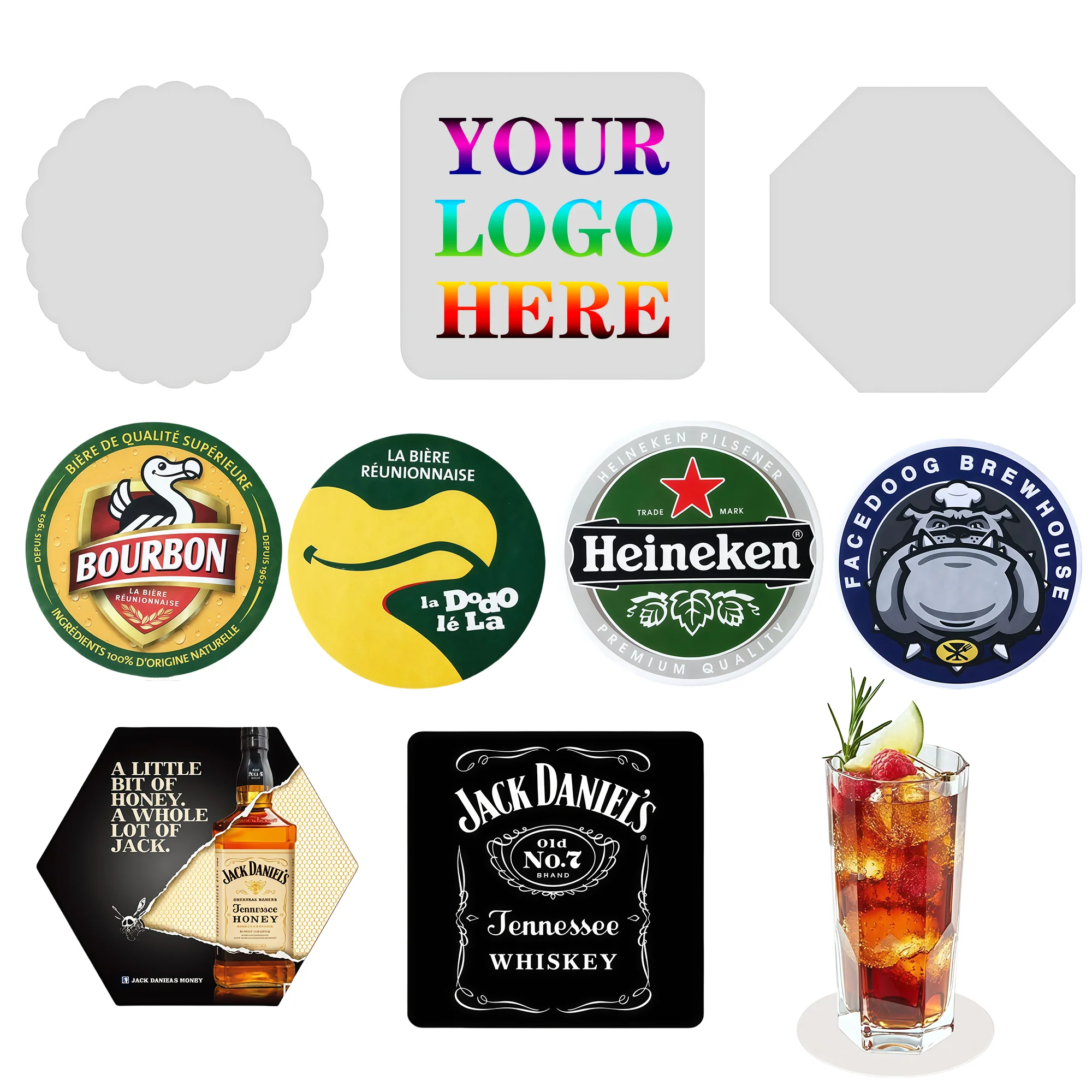 Customized Shape Absorbent Paper Coaster-Full Color