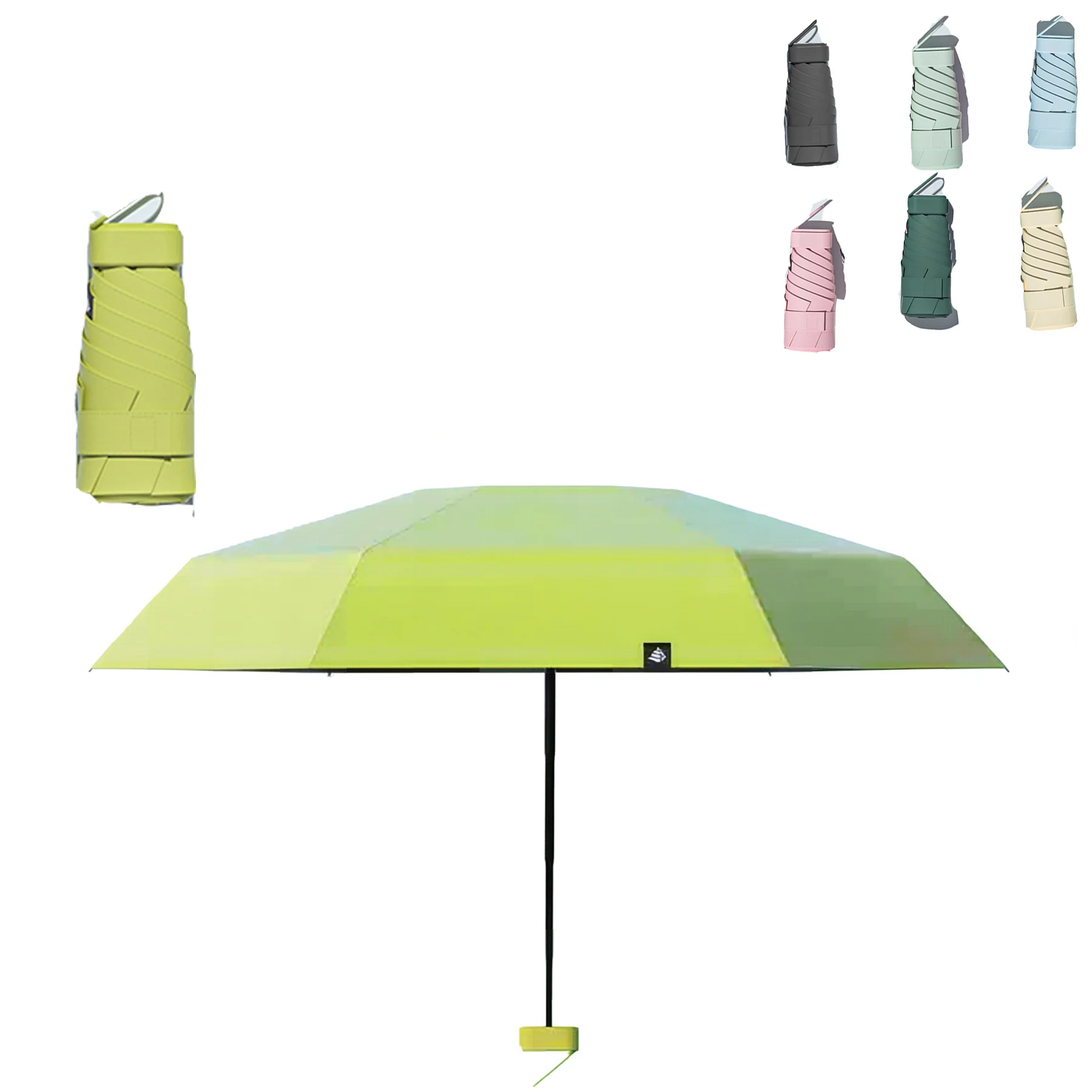 6-Fold Compact Umbrella With Ring Clasp