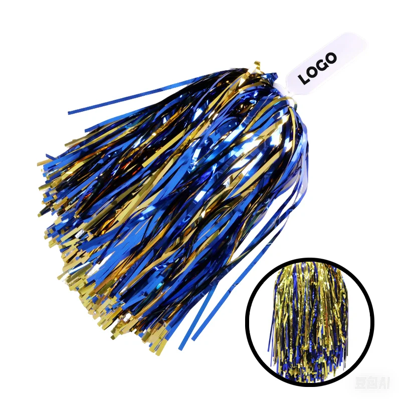 Foil Cheerleader Poms/ Plastic Handle