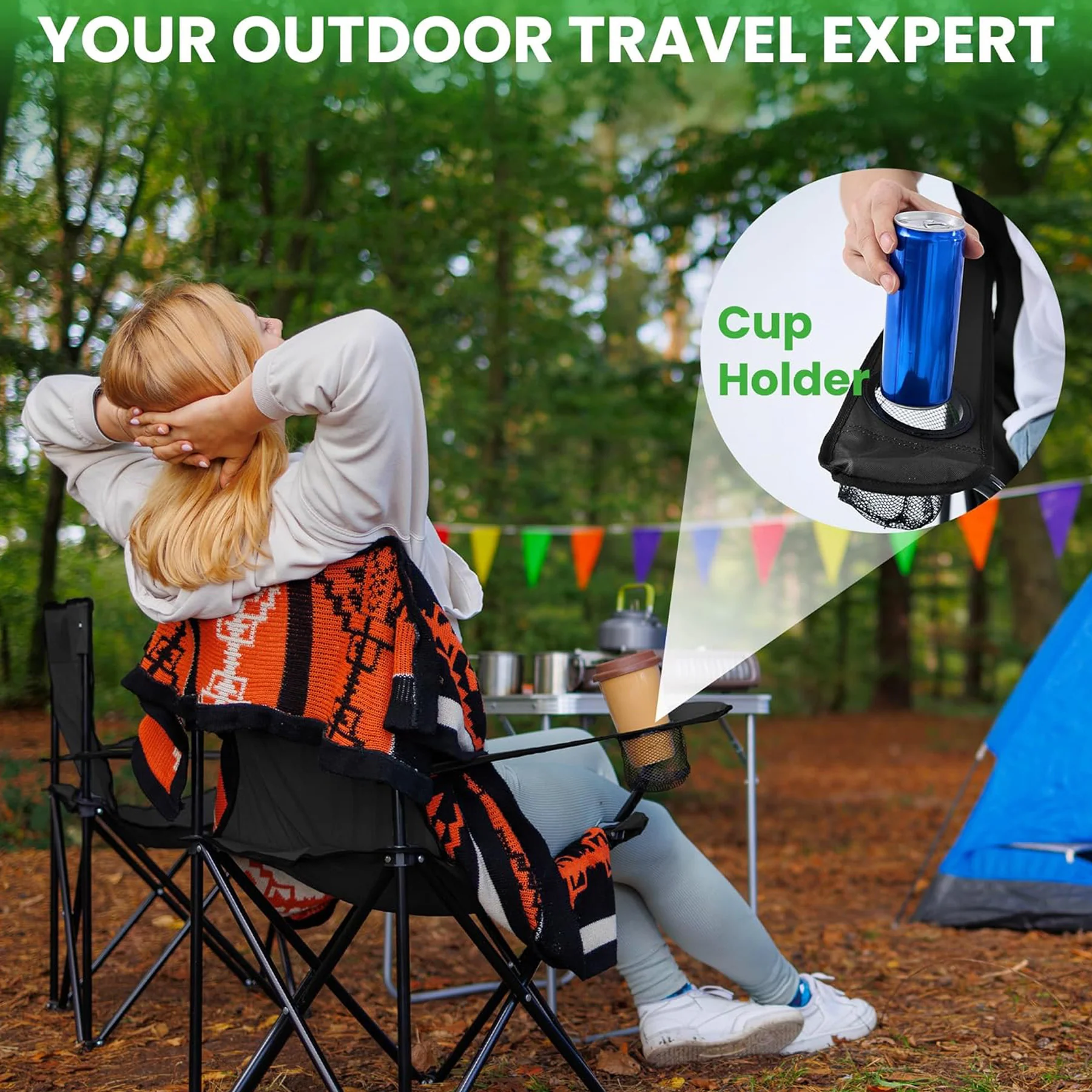 Outdoor Portable Folding Camping Chair With Carrying Bag