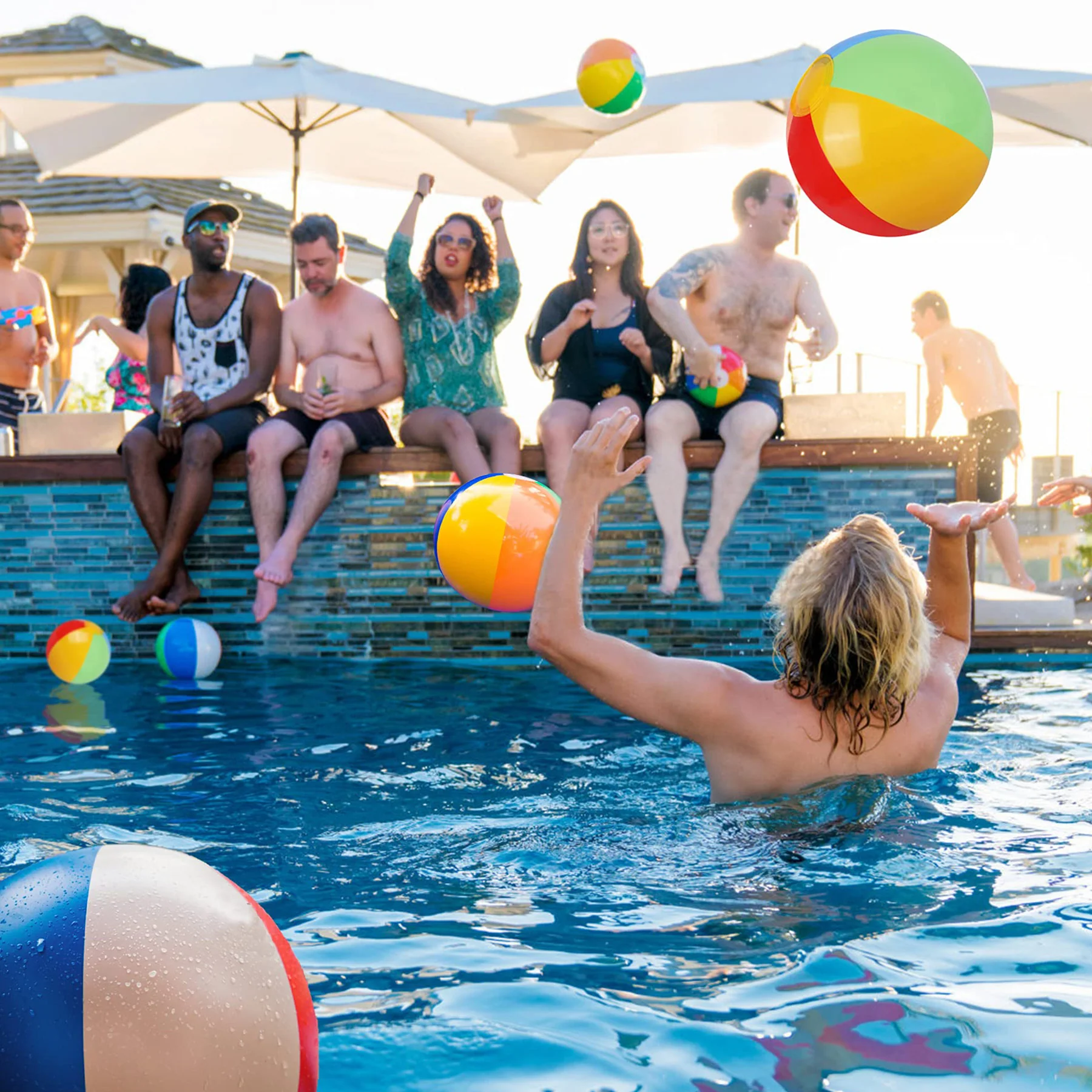 SYZ 12" Beach Balls Bulk - Inflatable Swimming Pool Toys