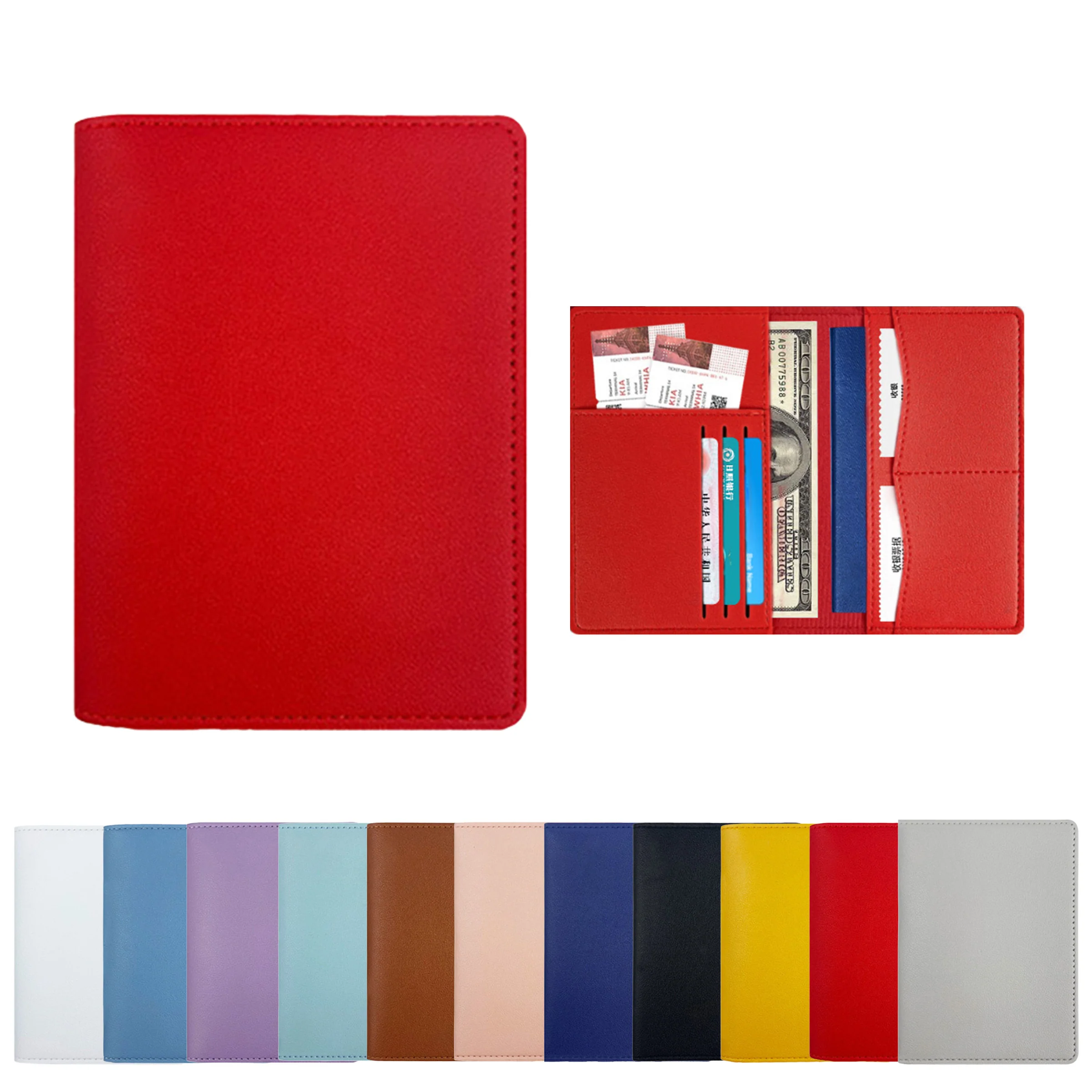 Pu Passport Cover With Card And Ticket Slot
