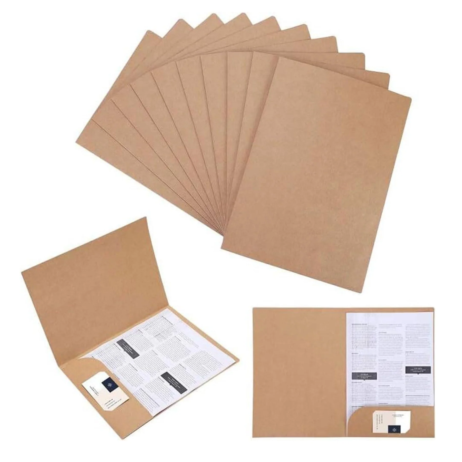 A4 Portable Presentation Kraft Paper Cardboard Folder