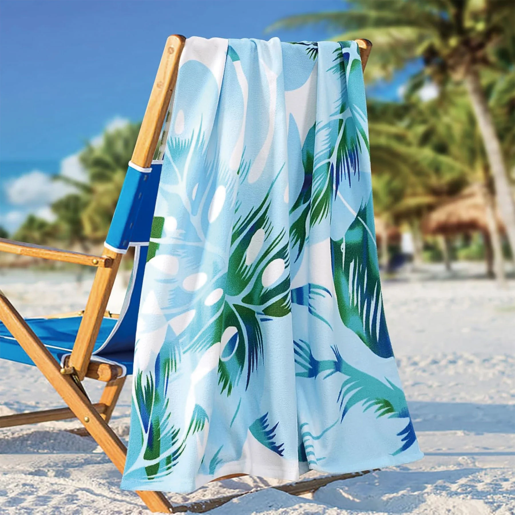 Oversized Soft Quick Dry Beach Towel With Stylish Print