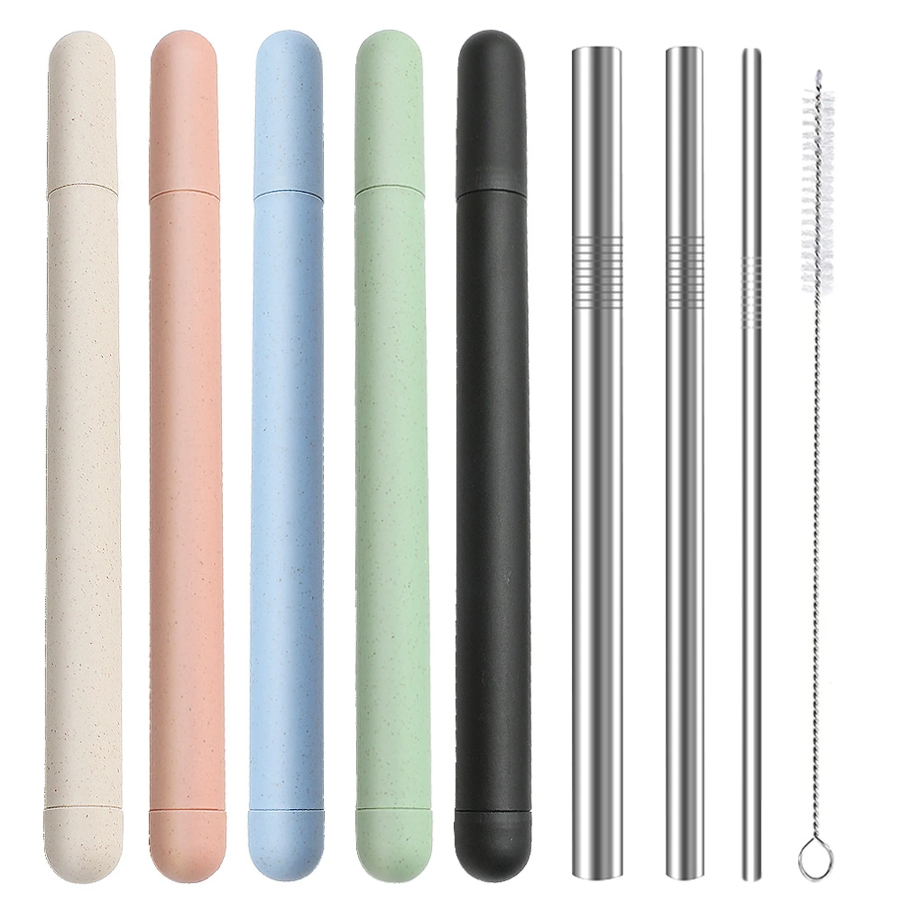 Stainless Steel Straw Set With Shell And Brush
