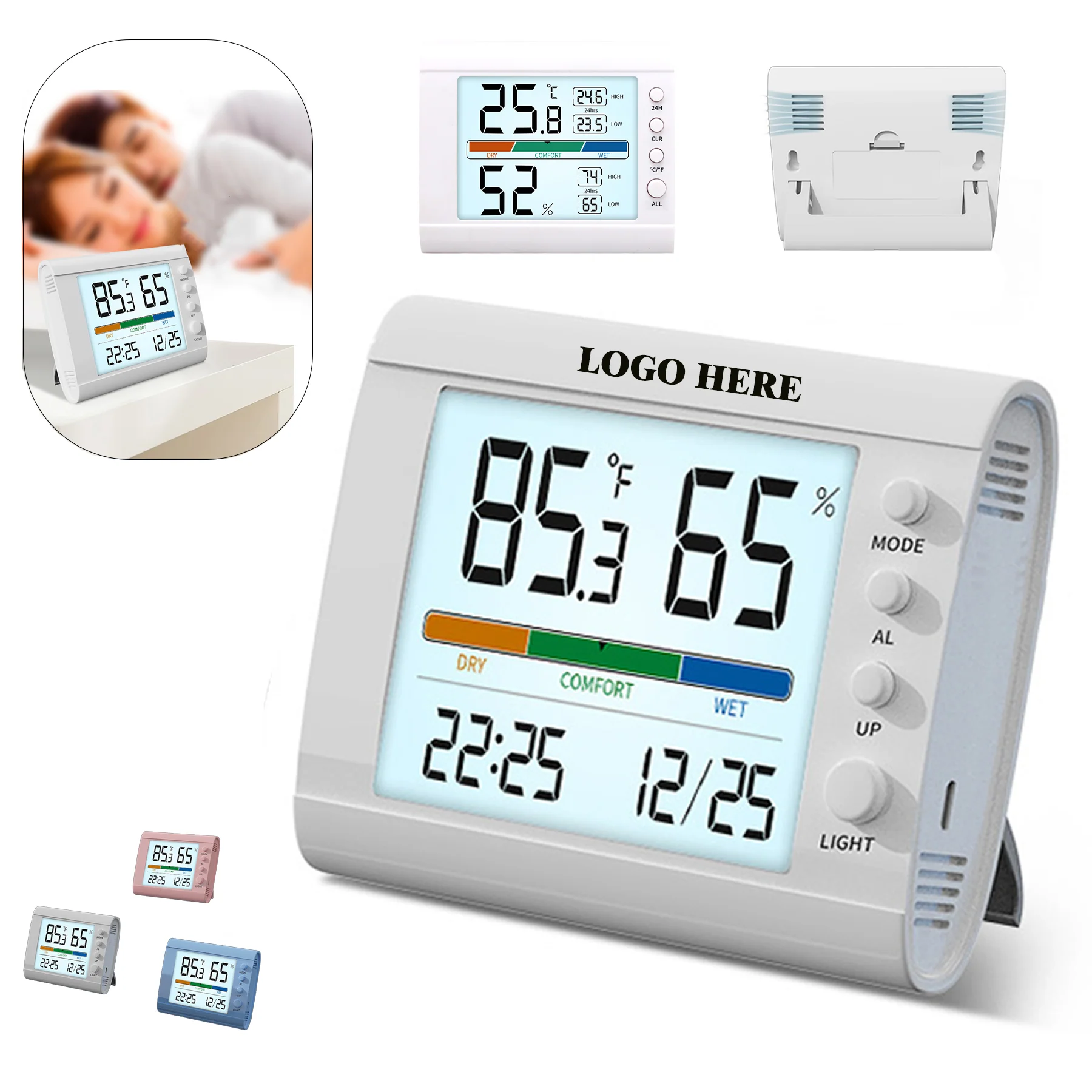 Luminous Color Screen Electronic Humidity Thermometer