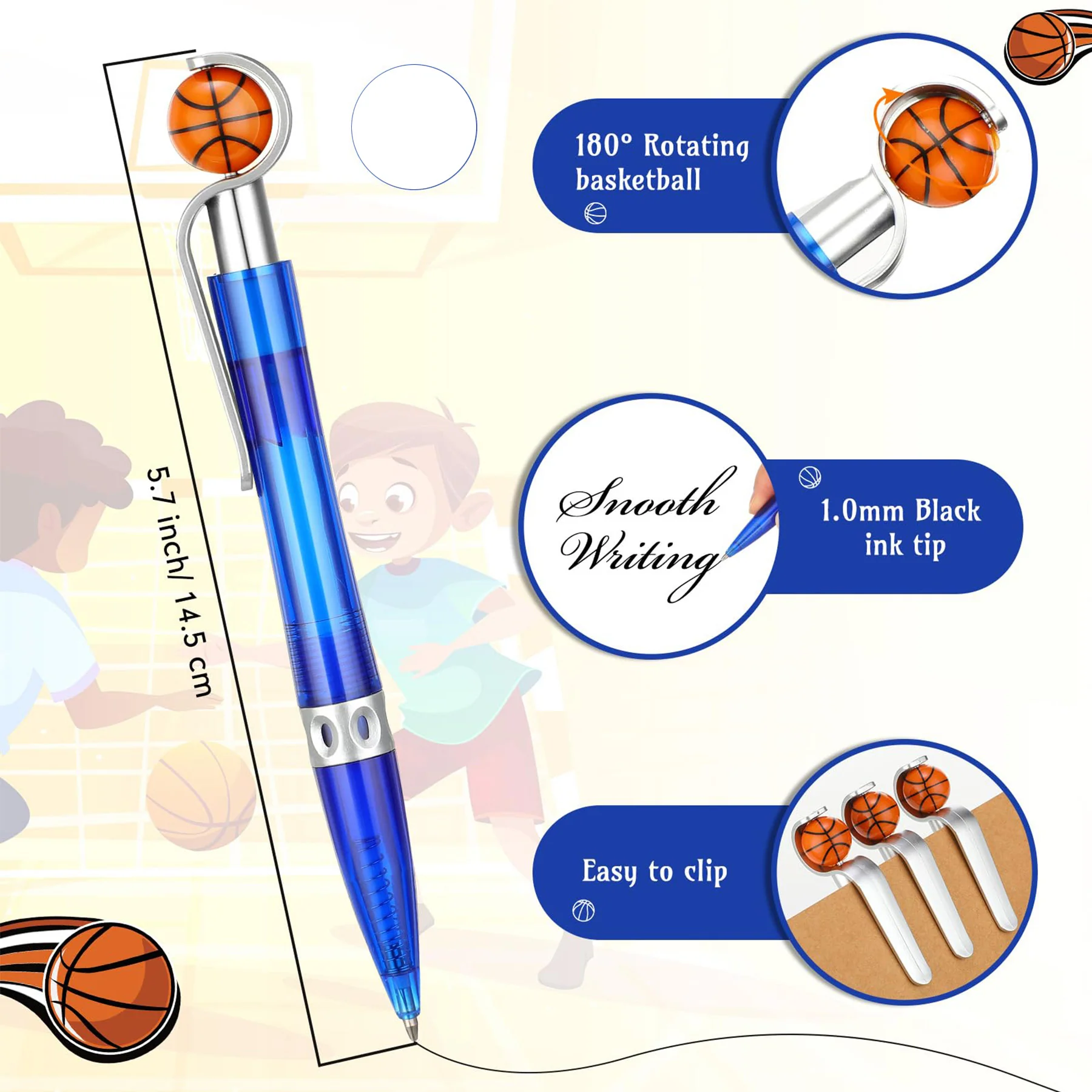 Novelty Basketball-Themed Sports Ballpoint Pen