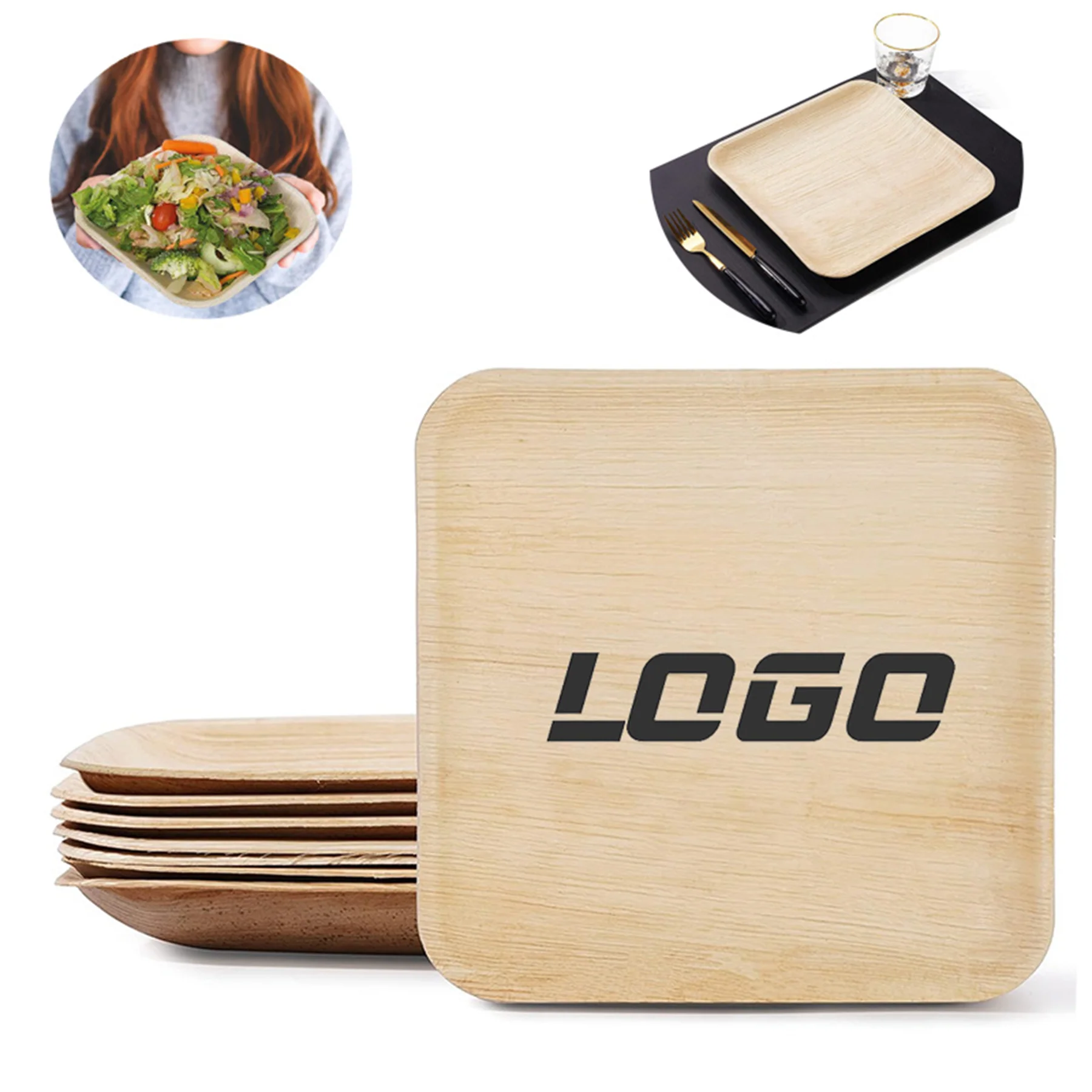 10'' Square Palm Leaf Plates