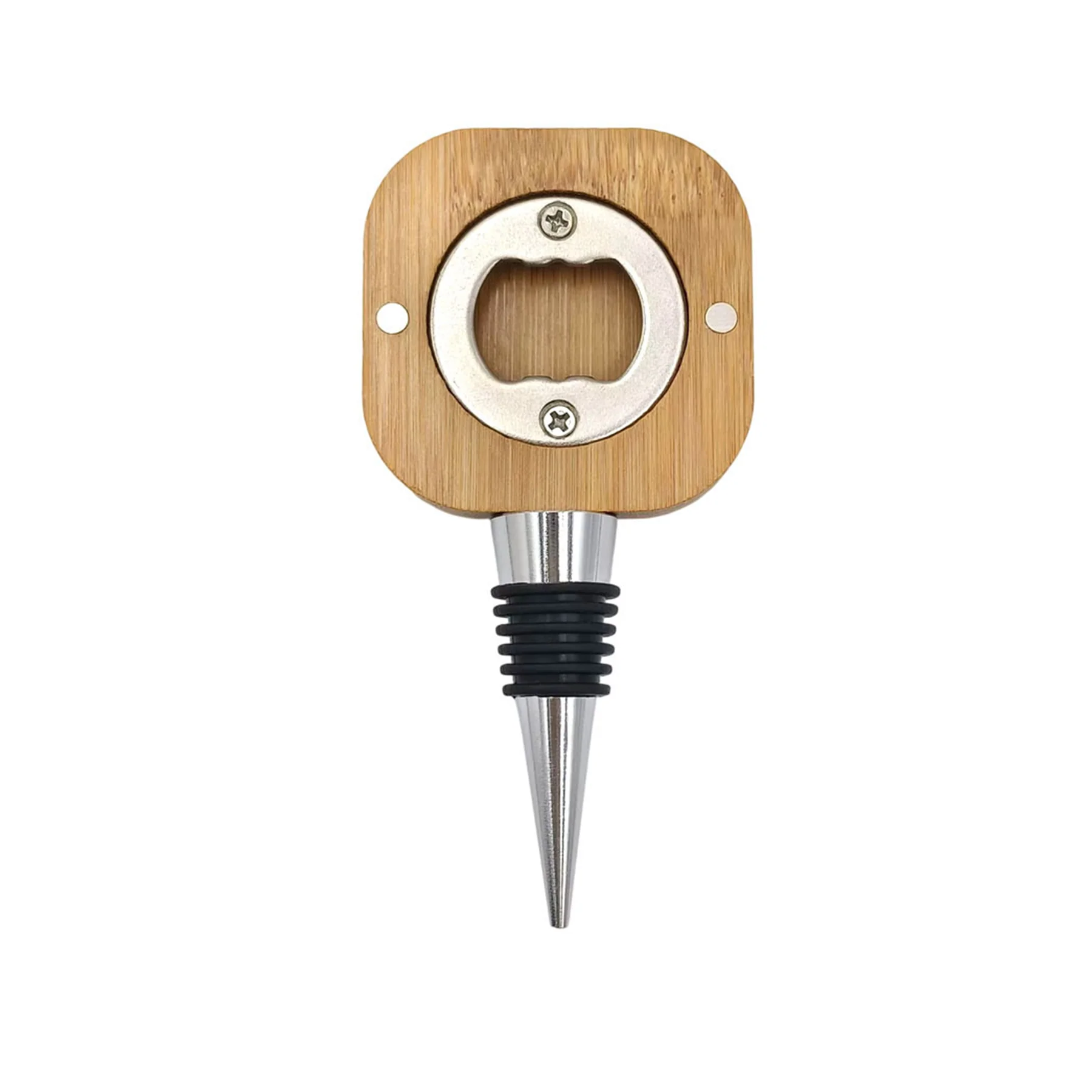 Bamboo Wine Stopper With Bottle Opener