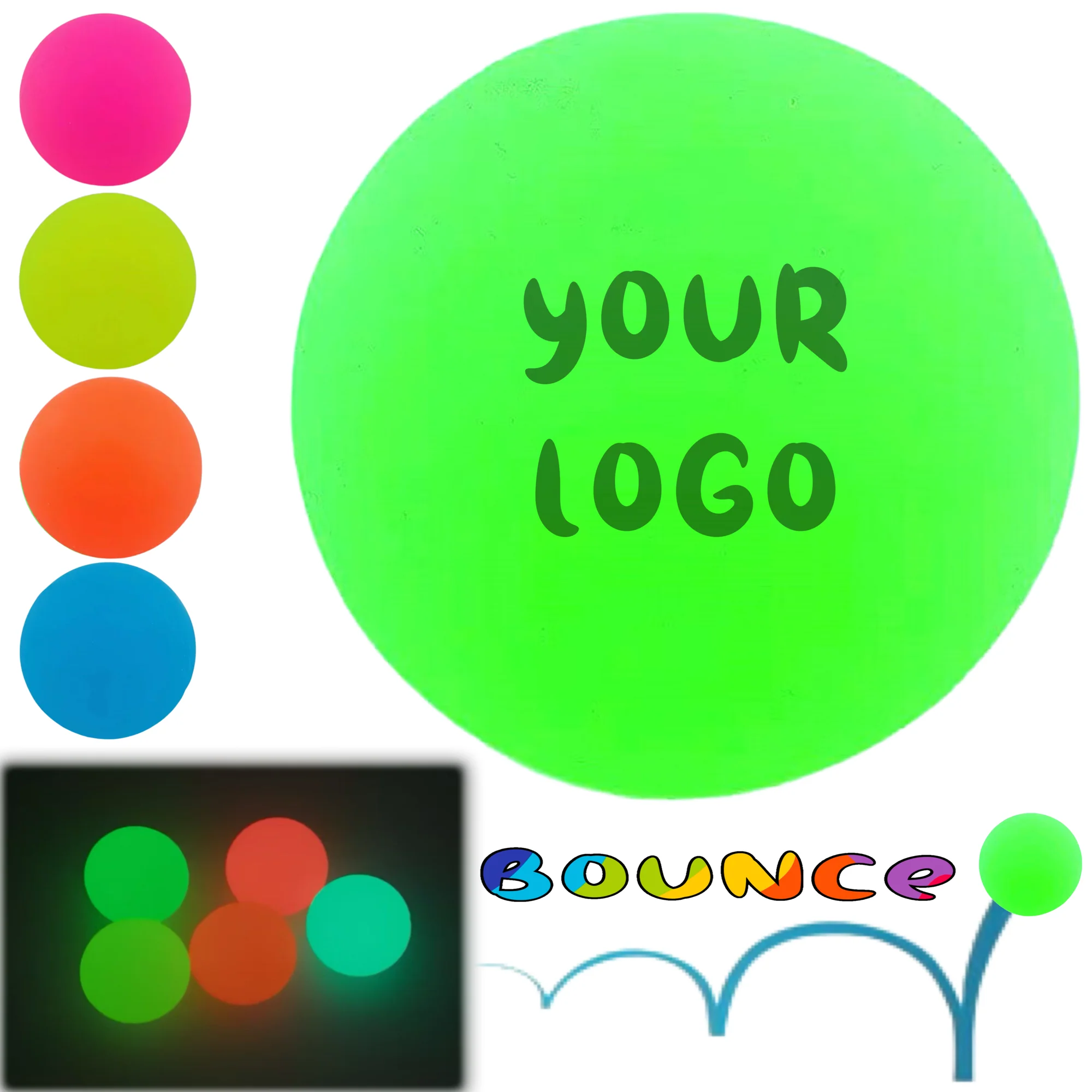 Custom 1.5" Luminous Bouncy Ball Kids Toy
