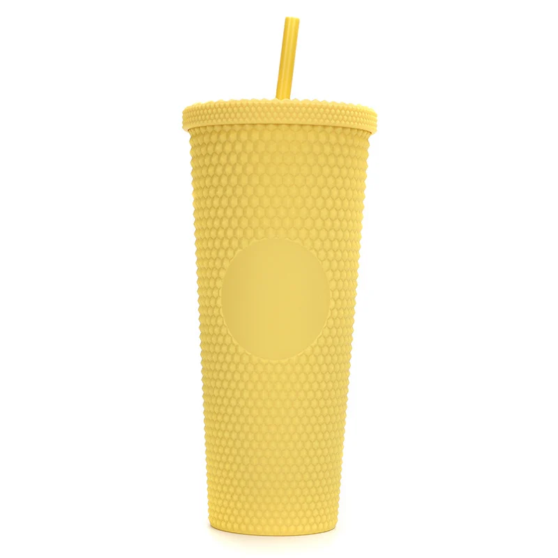 Double Wall Studded Tumbler with Lid and Straw