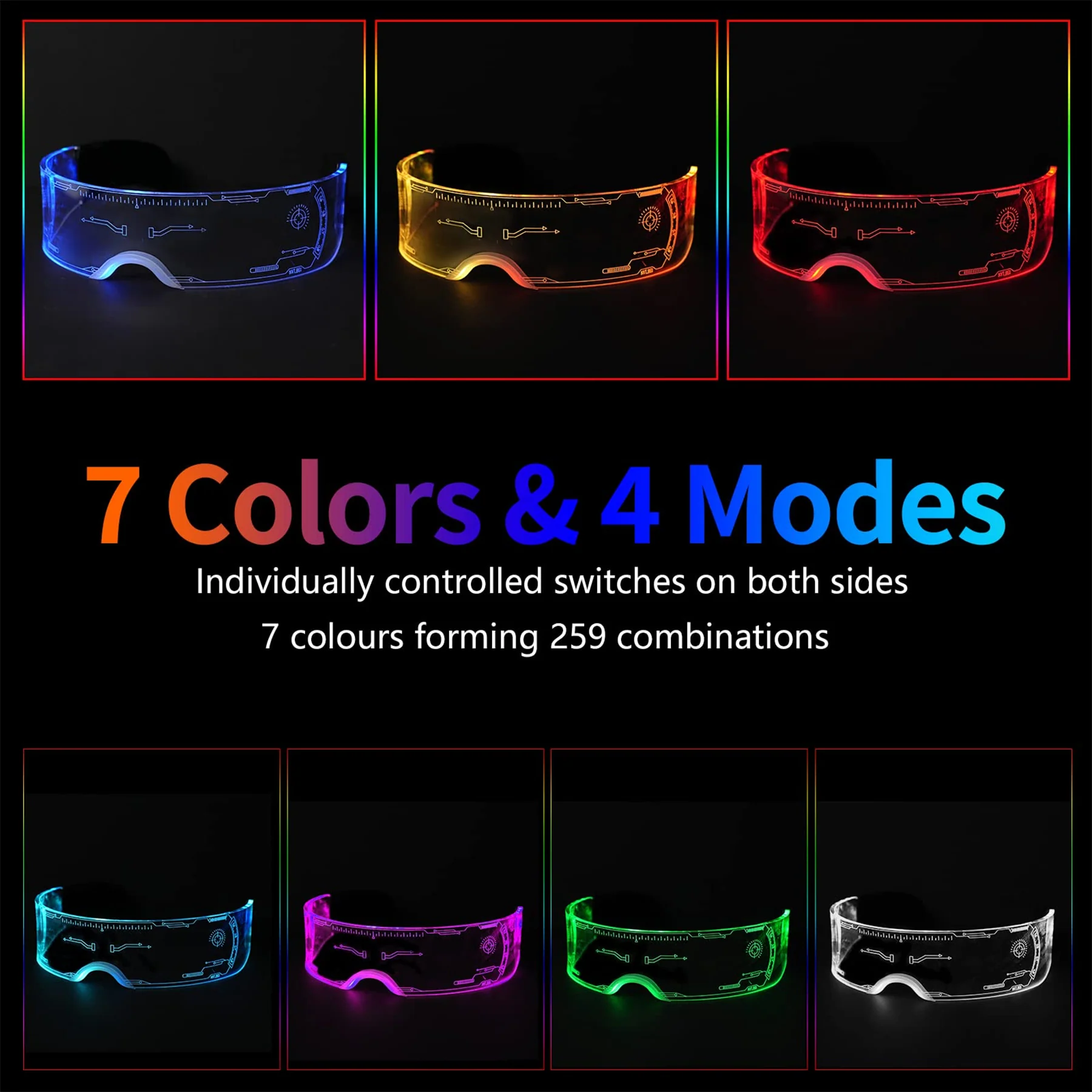 LED Visor Glasses