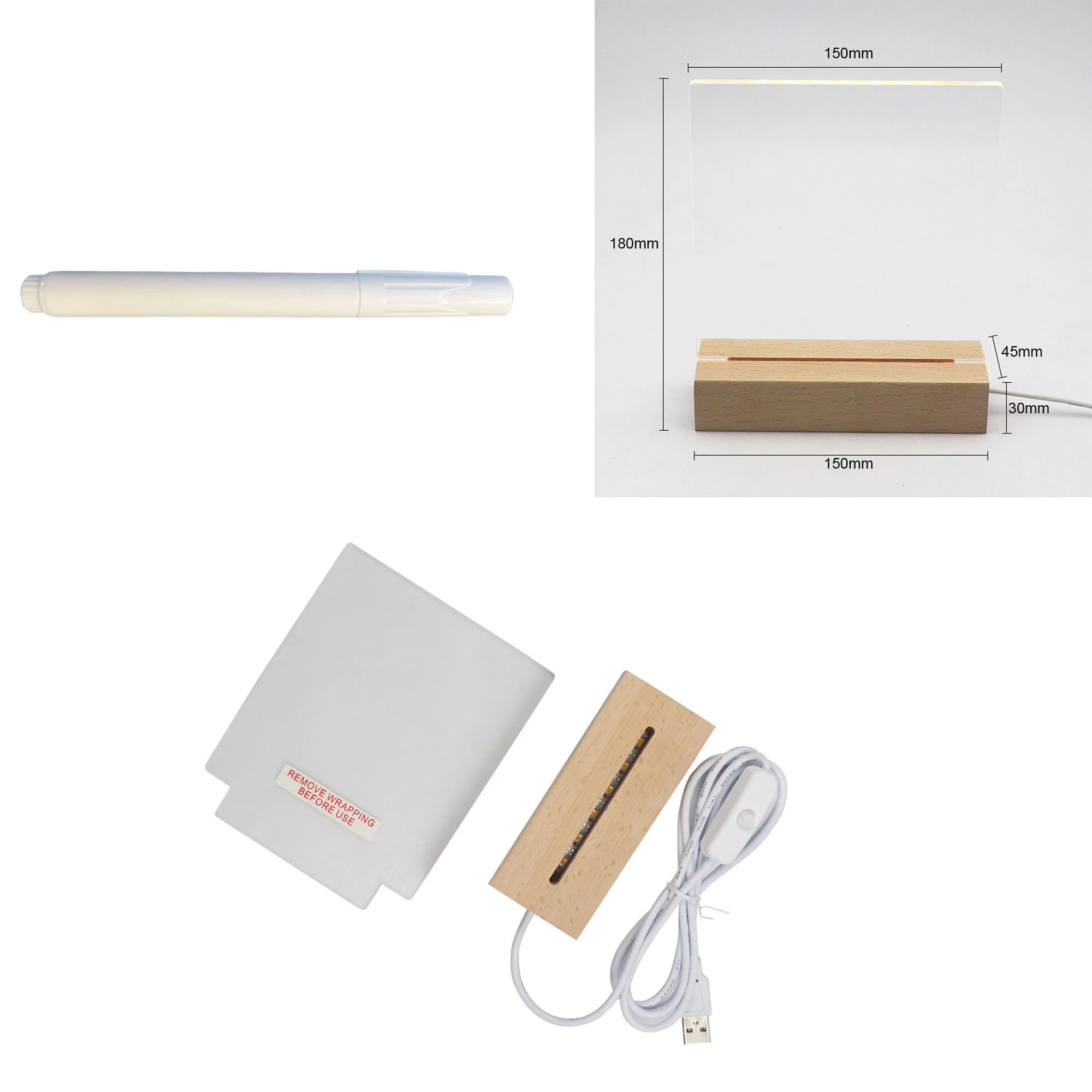 LED Night Light Note Board