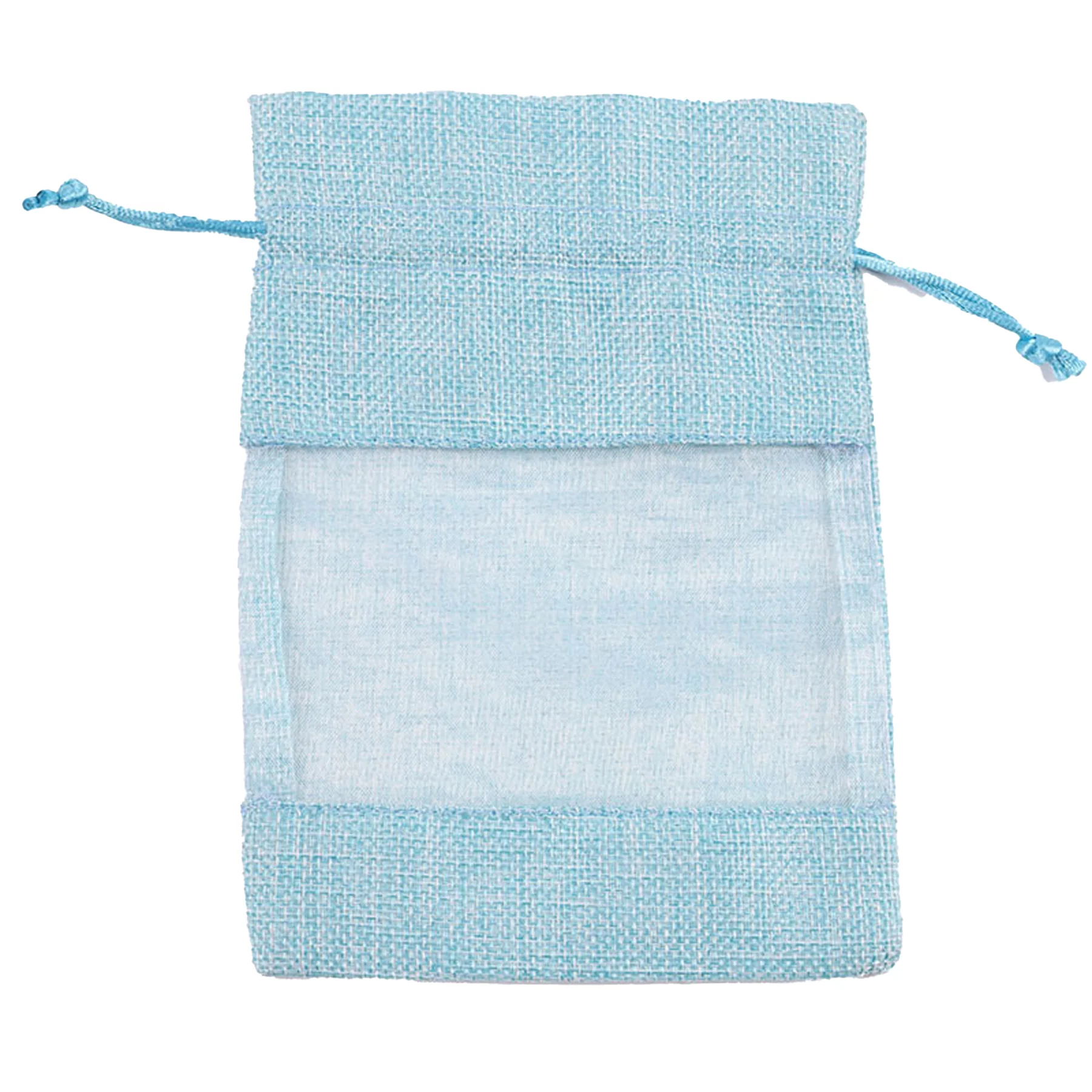 Large Linen Window Drawstring Bag