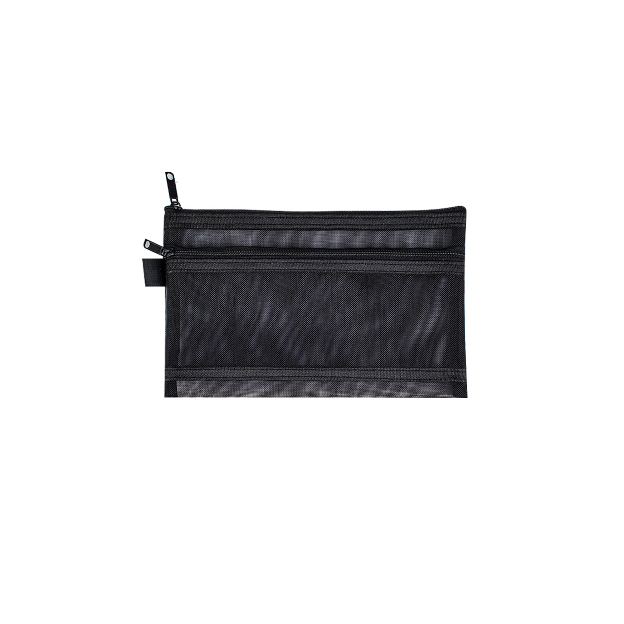 Double-Layer Mesh Zipper Stationery Bag