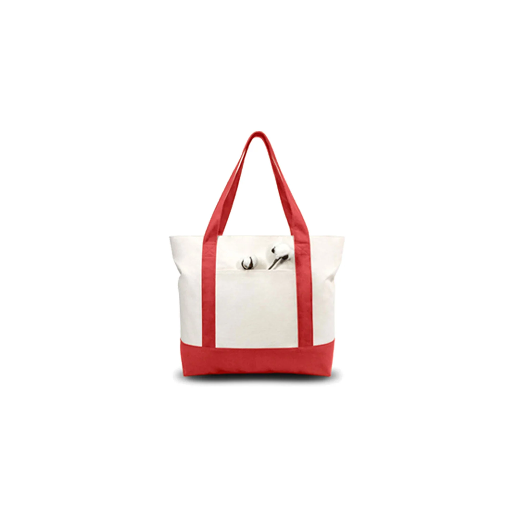Canvas Tote with External Pocket