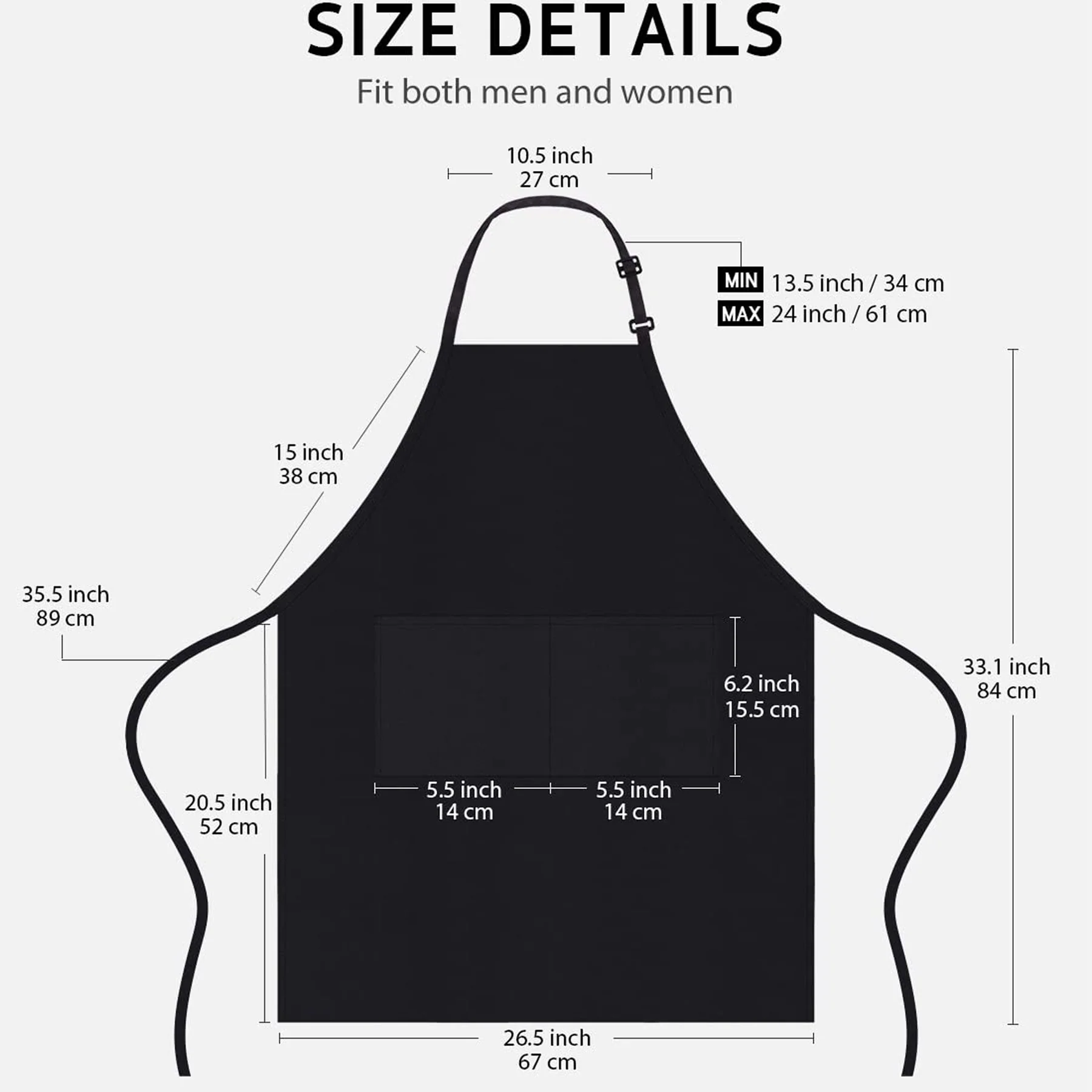 Premium Water-Resistant Bib Apron