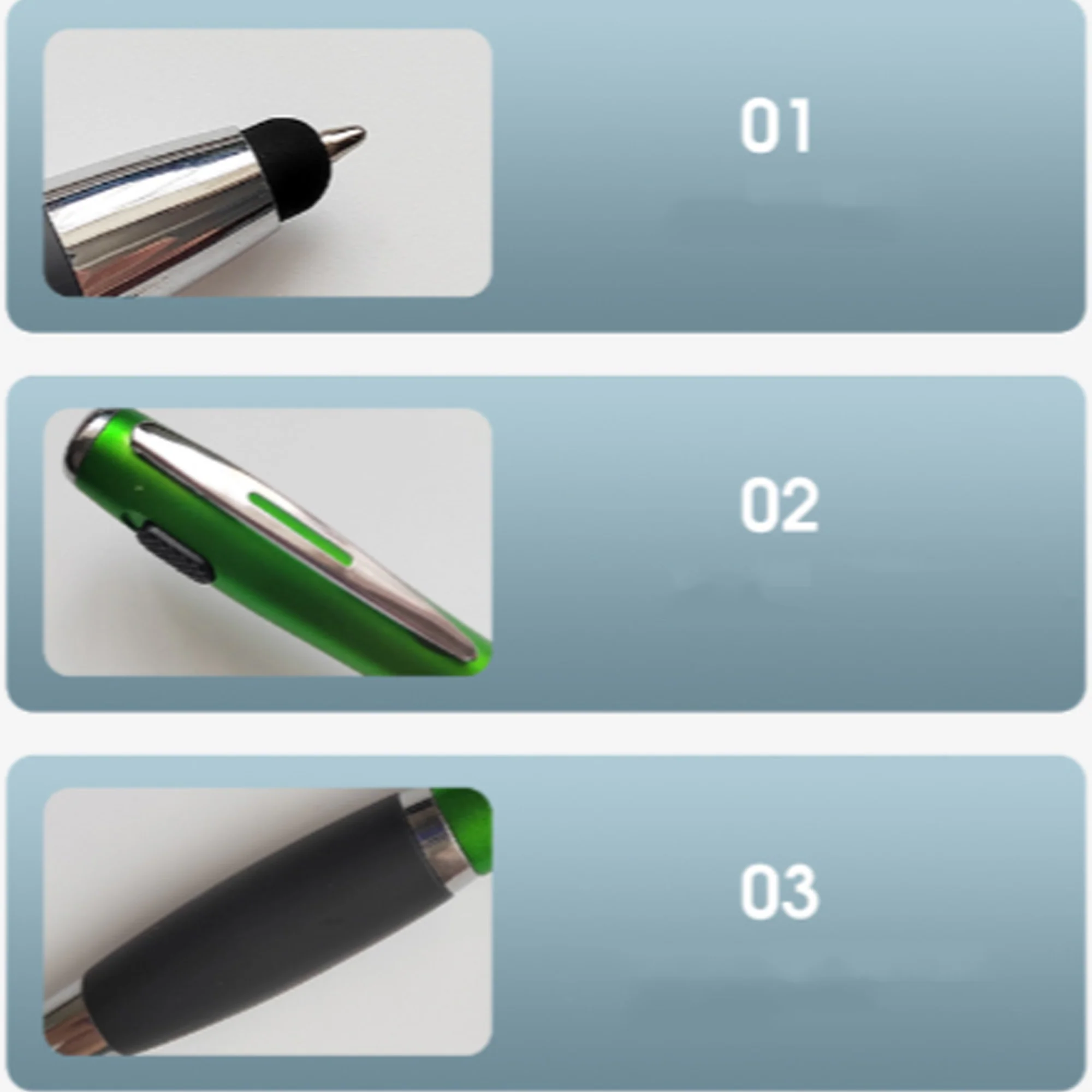 3-In-1 Stylus Ballpoint Pen With Flashlight