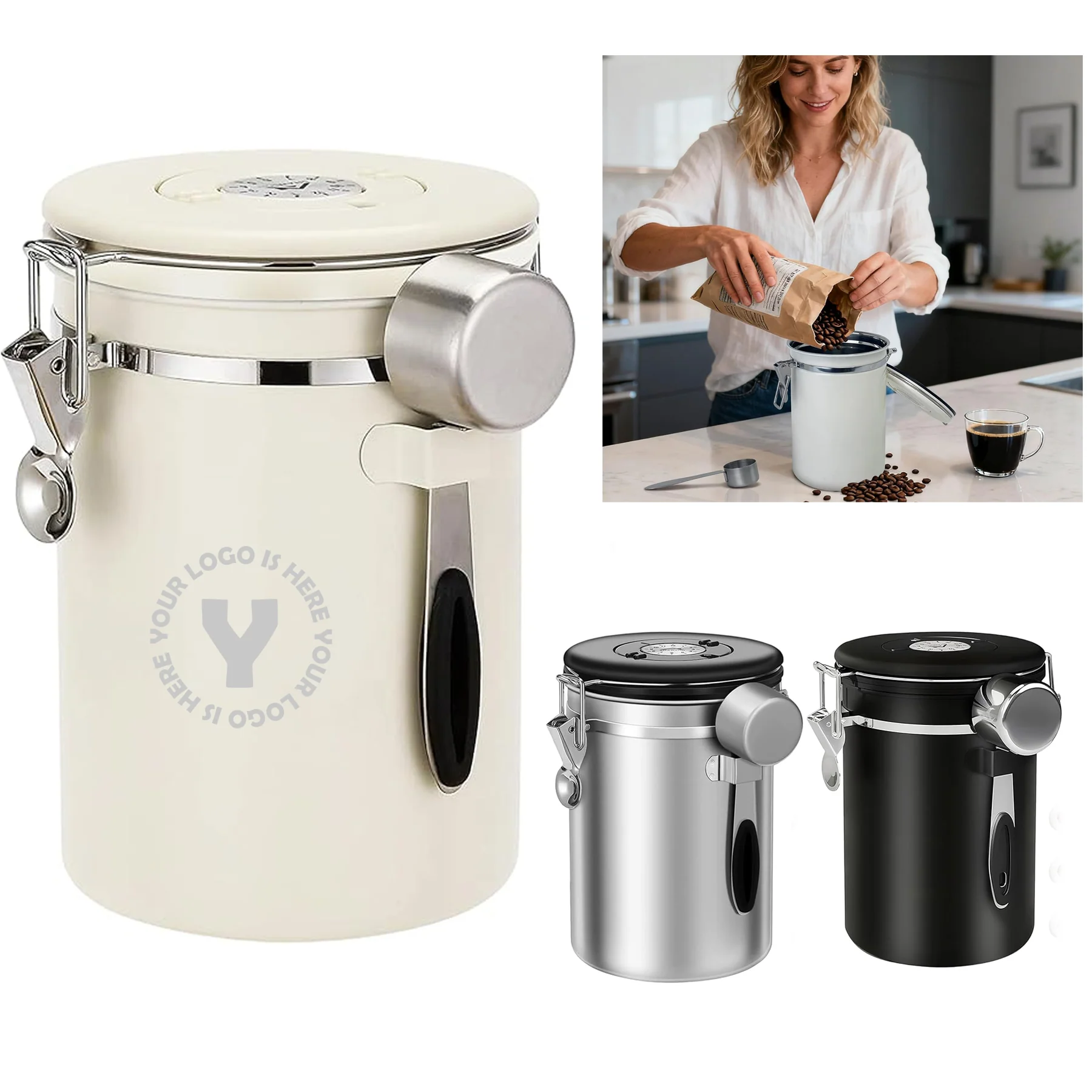 1.8L Airtight Vacuum Coffee Canister