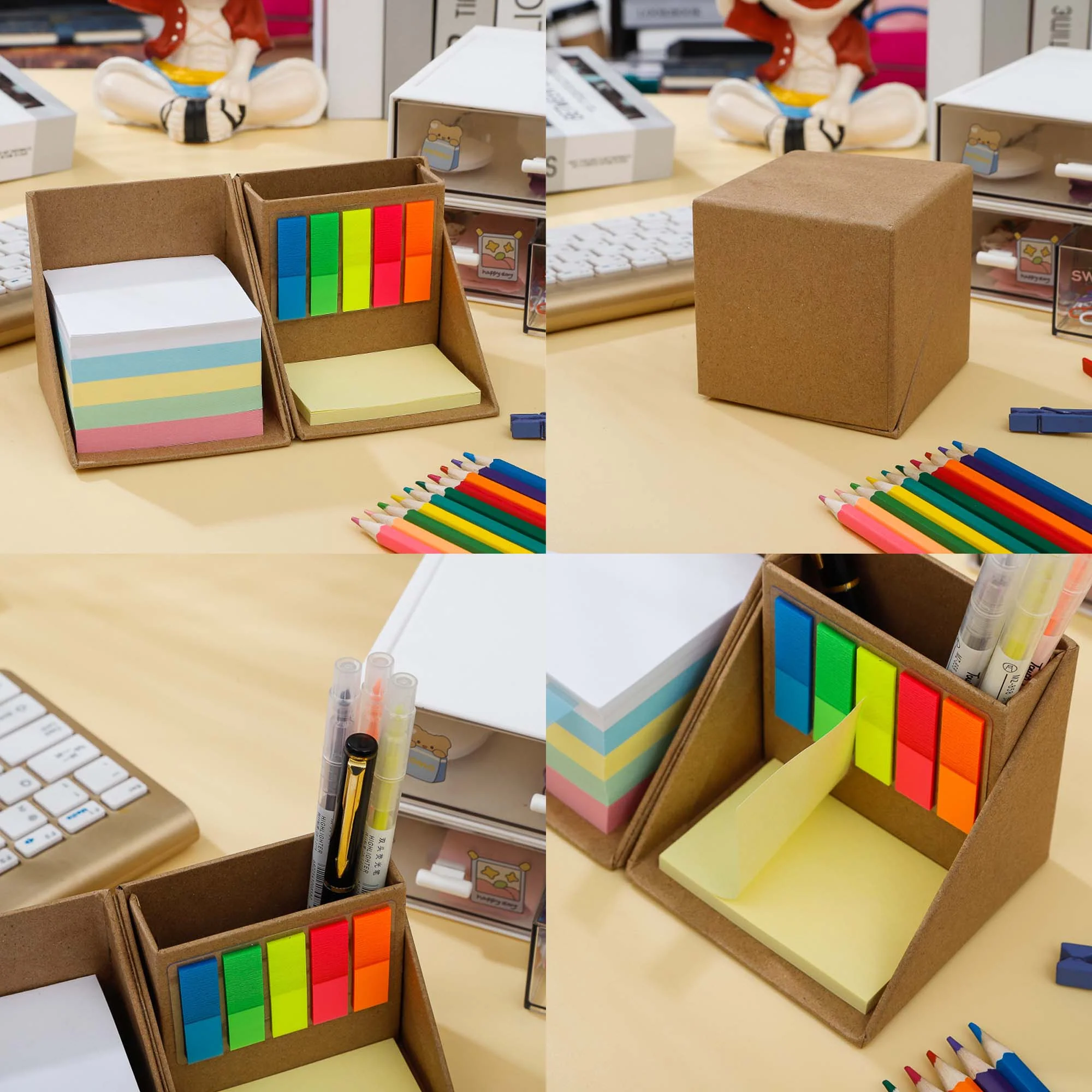 Foldable Sticky Notes Cube Box