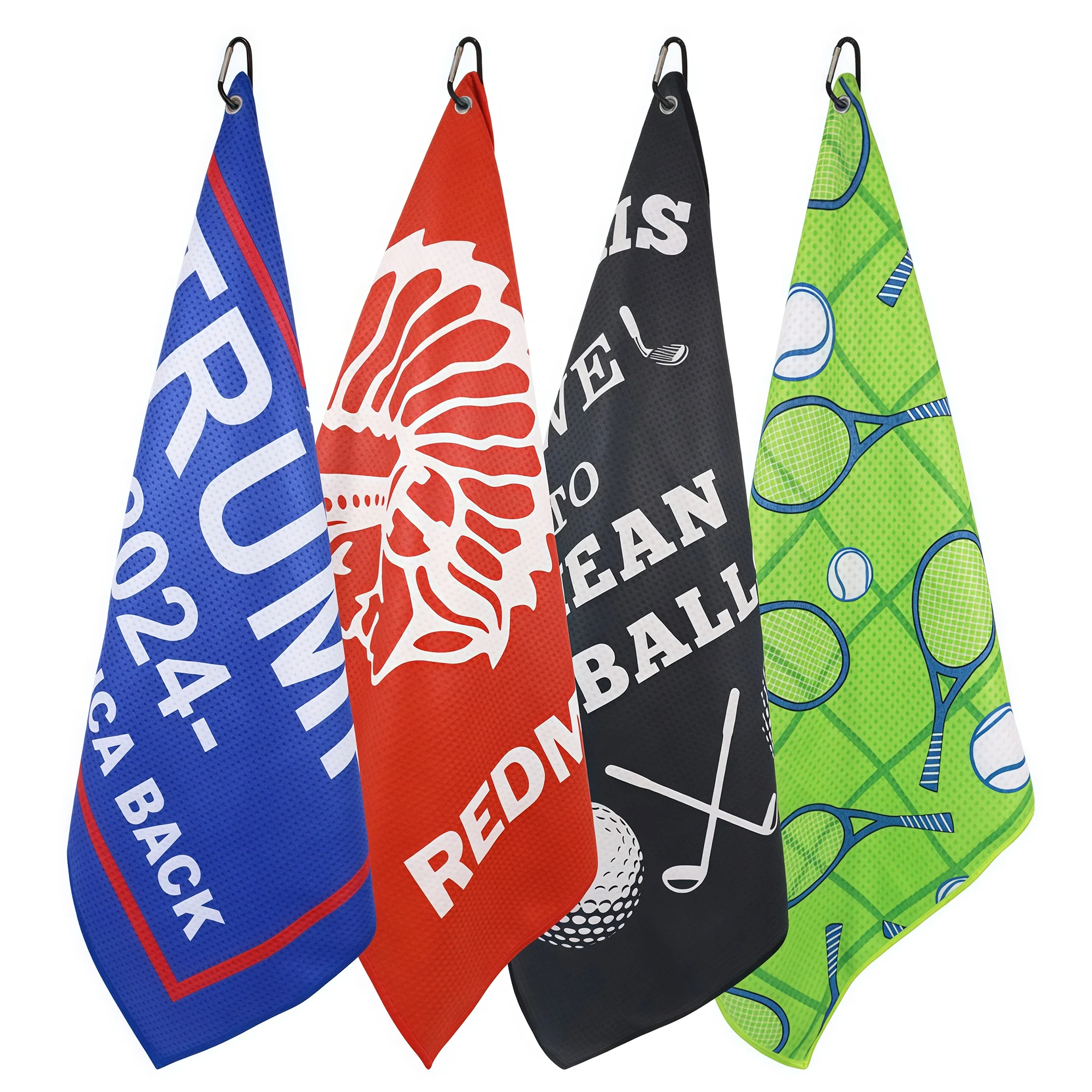 Waffle Texture Golf Towel With Carabiner