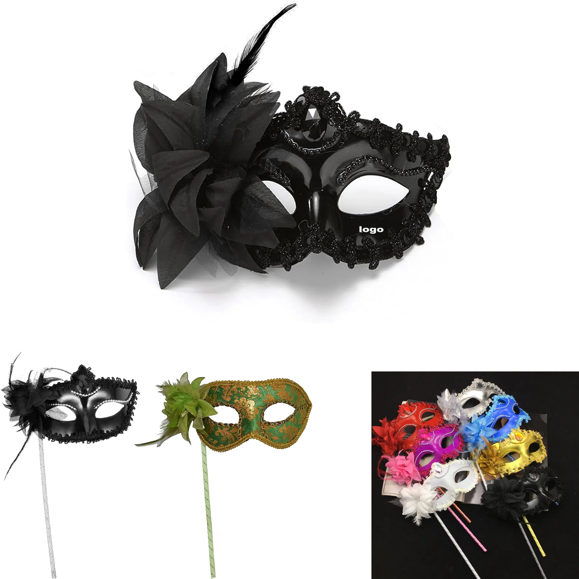 Half Masquerade Hand-Held Mask