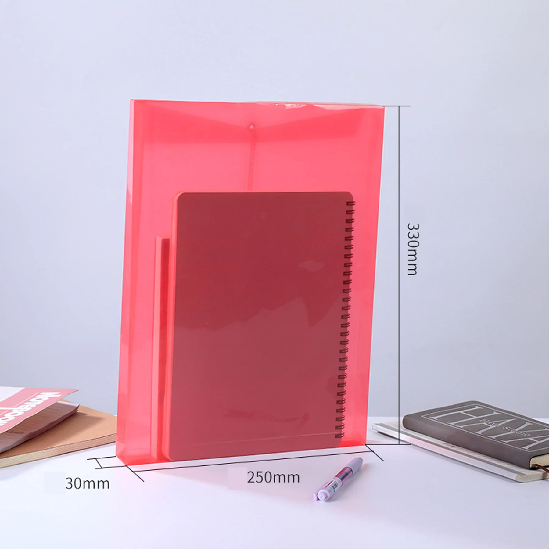 A4 Poly File Folders Tied Buckle-Transparent