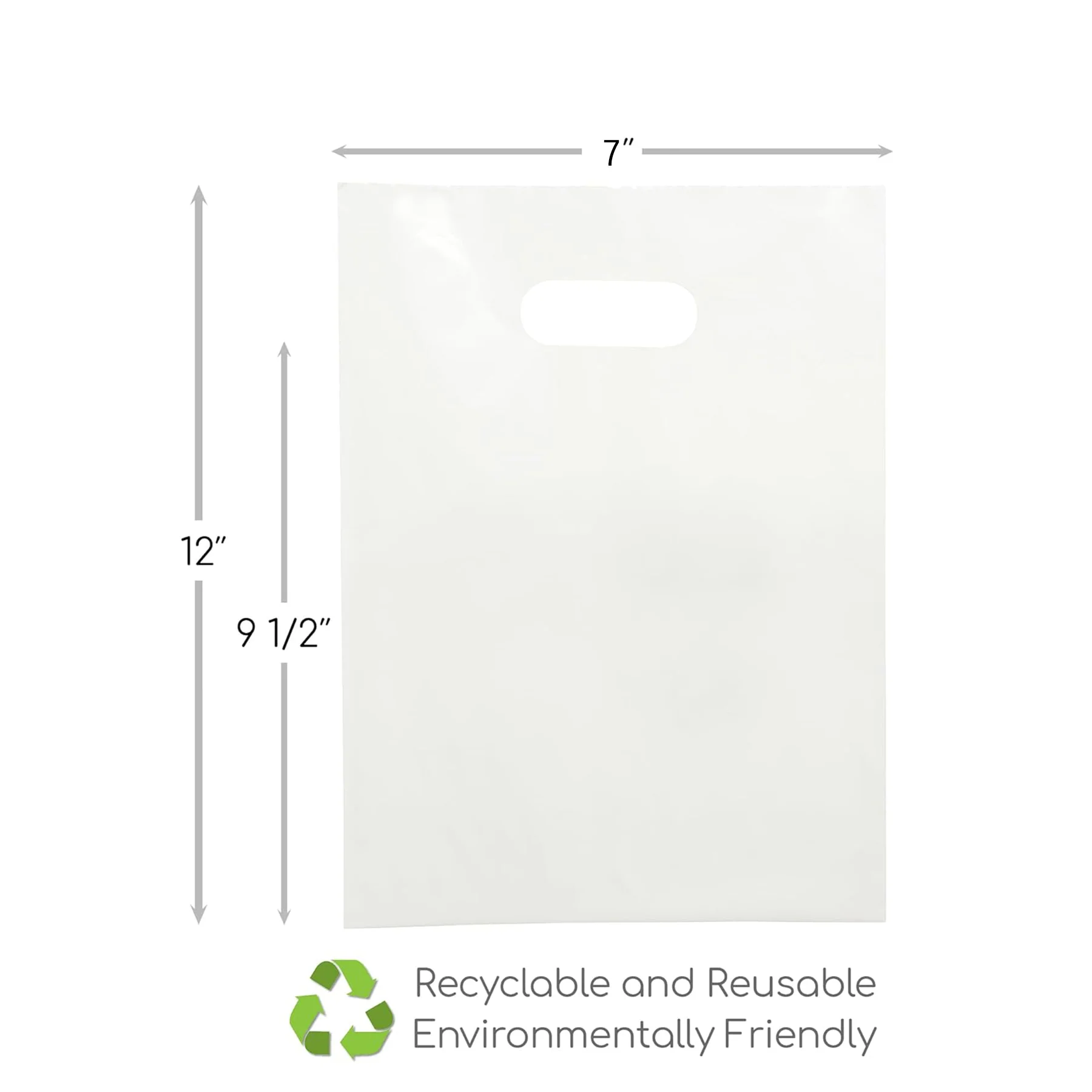 2 Mil 7.5 X 12 Inches Customizable Retail Bag With Handles