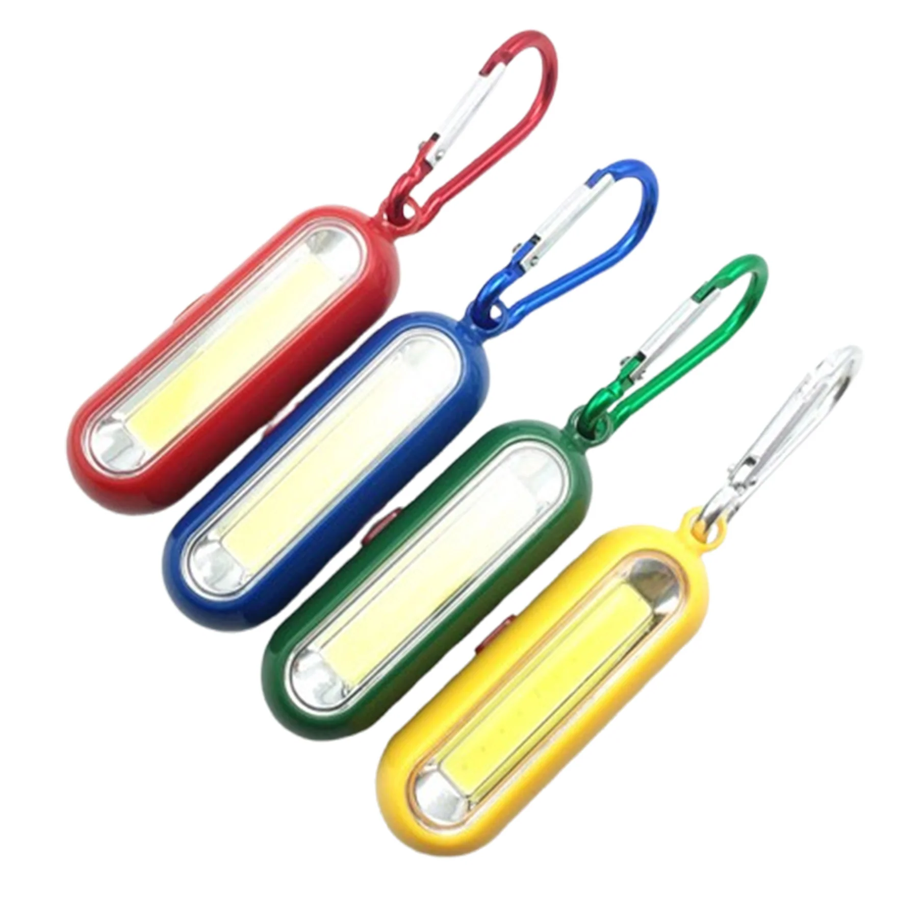 Portable COB Mini Lights Flashlight W/ Carabiner For Hiking