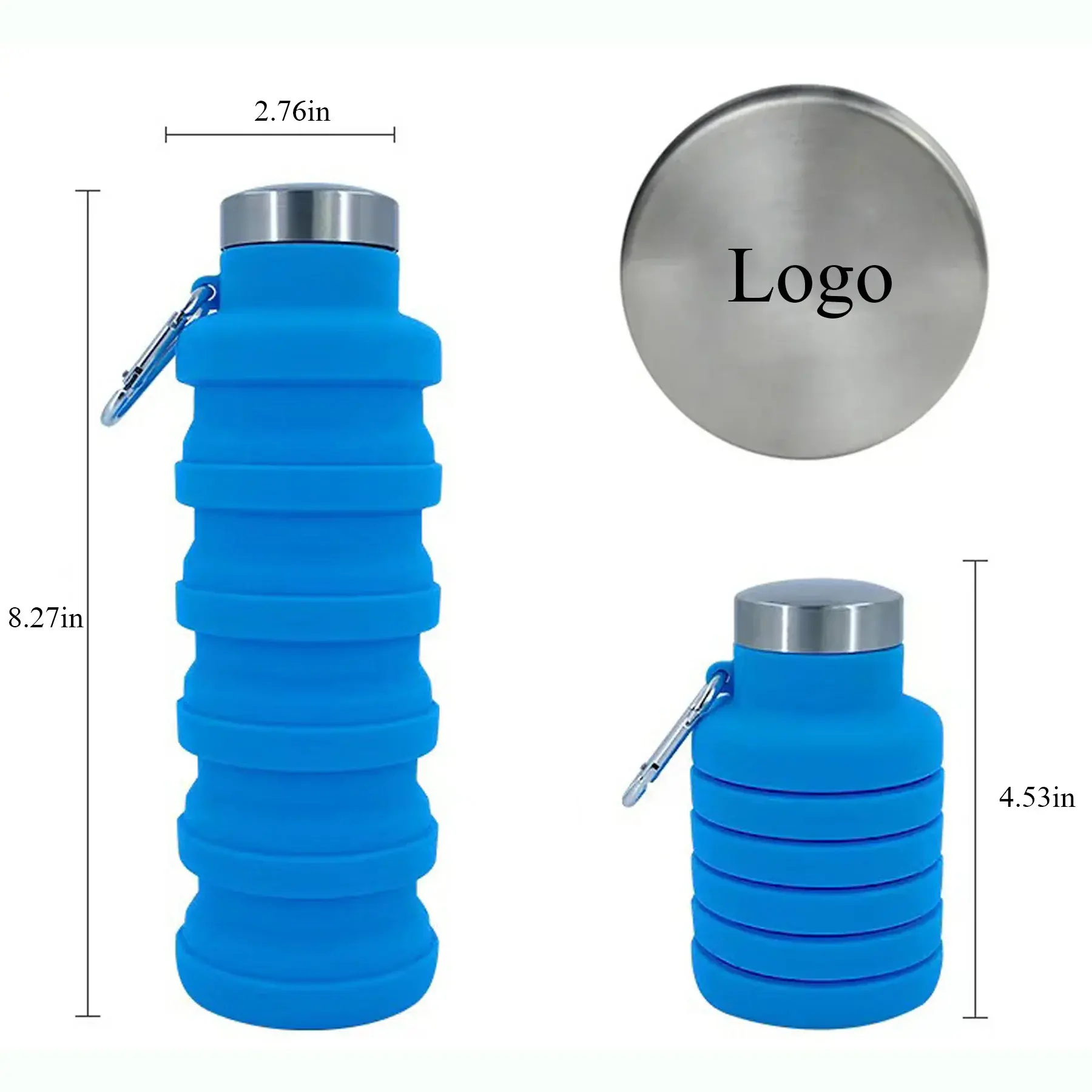17 oz Collapsible Silicone Cup with Carabiner