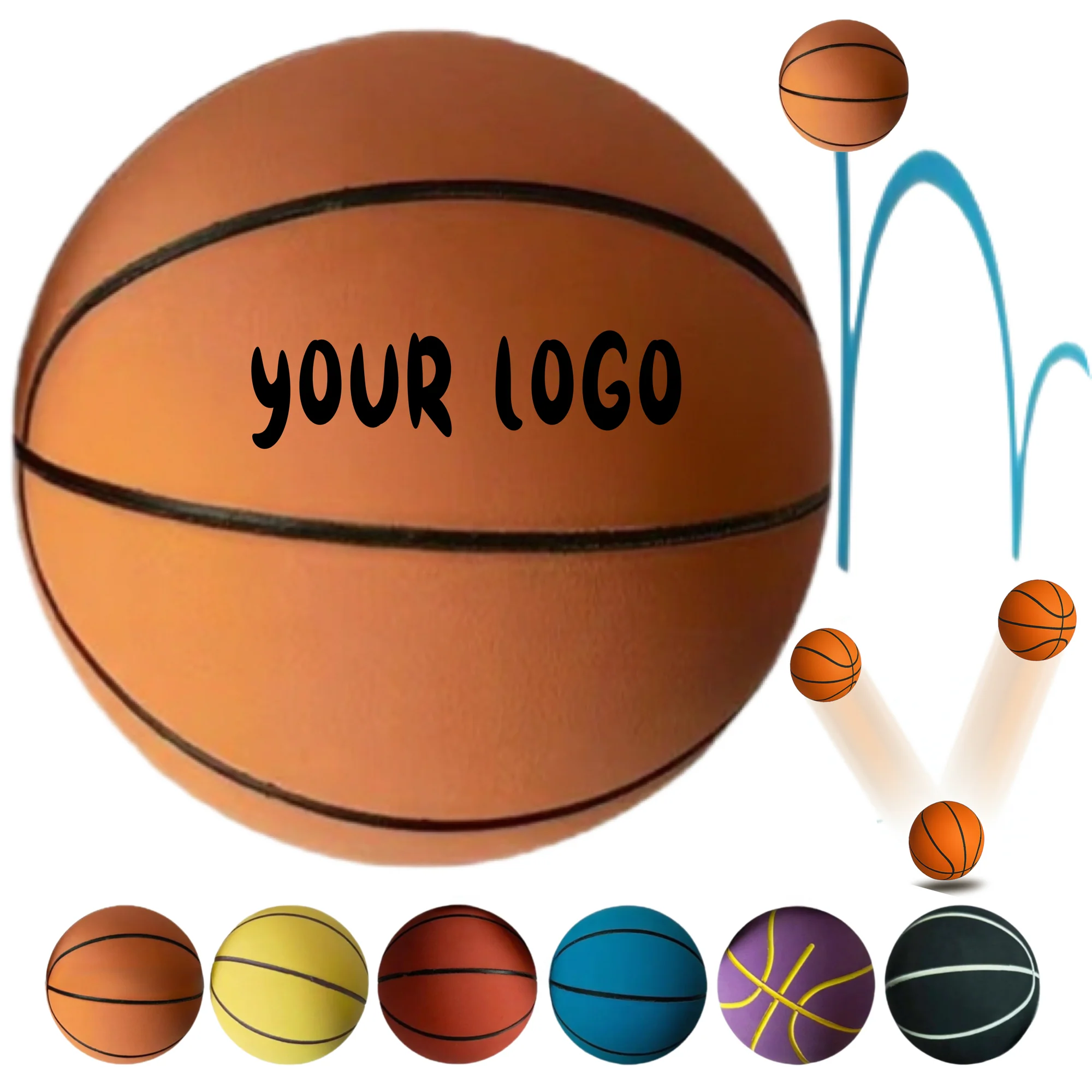 Custom 1.75" Rubber Bouncy Basketball Kids Toy Ball